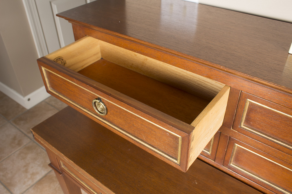 Vintage Neoclassical Style Mahogany Writing Desk by Johnson Furniture Company