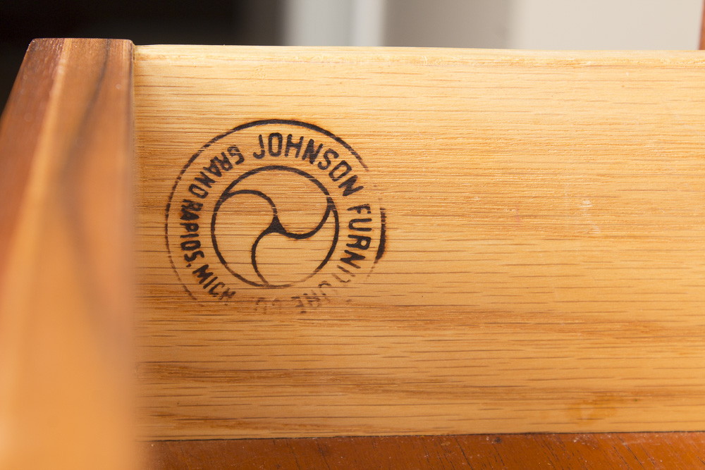 Vintage Neoclassical Style Mahogany Writing Desk by Johnson Furniture Company