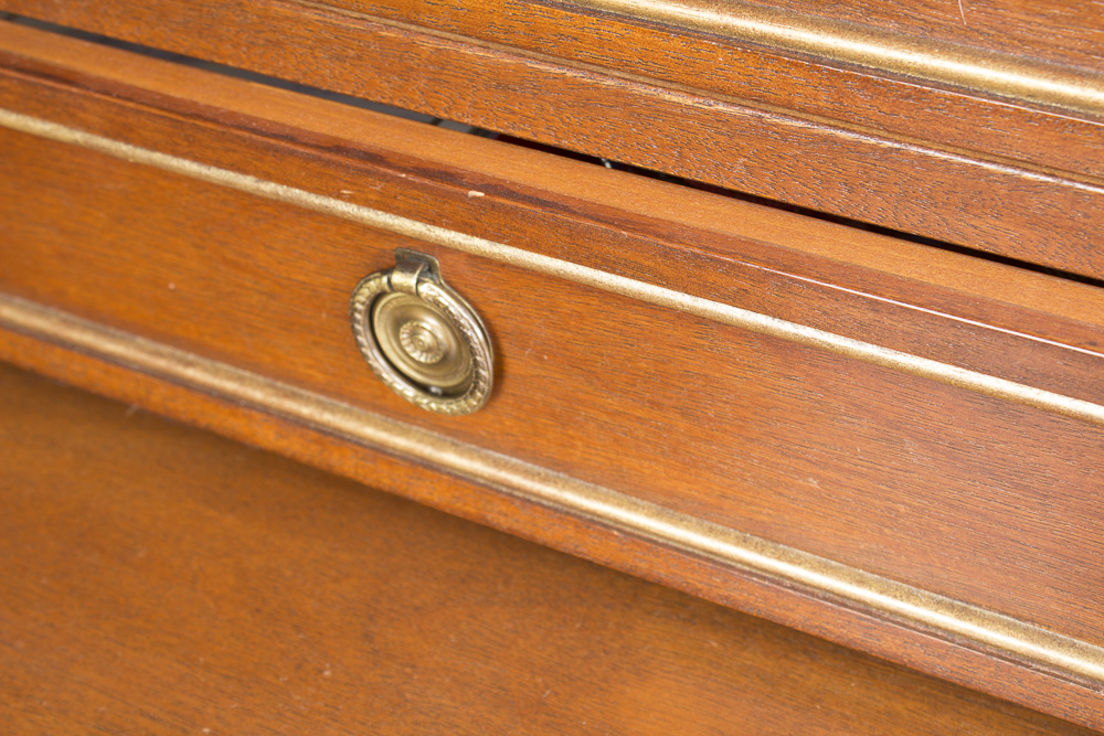 Vintage Neoclassical Style Mahogany Writing Desk by Johnson Furniture Company