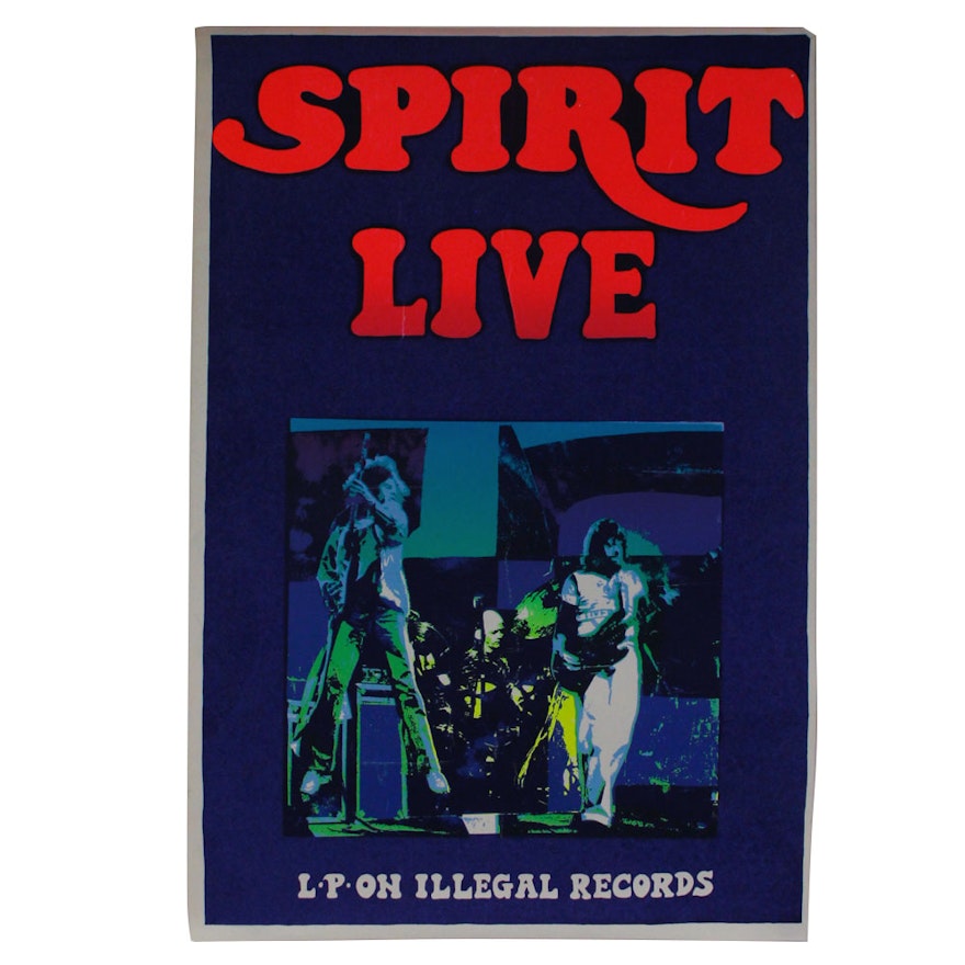 1978 Original Spirit "LIVE" Screen Print Promo Poster