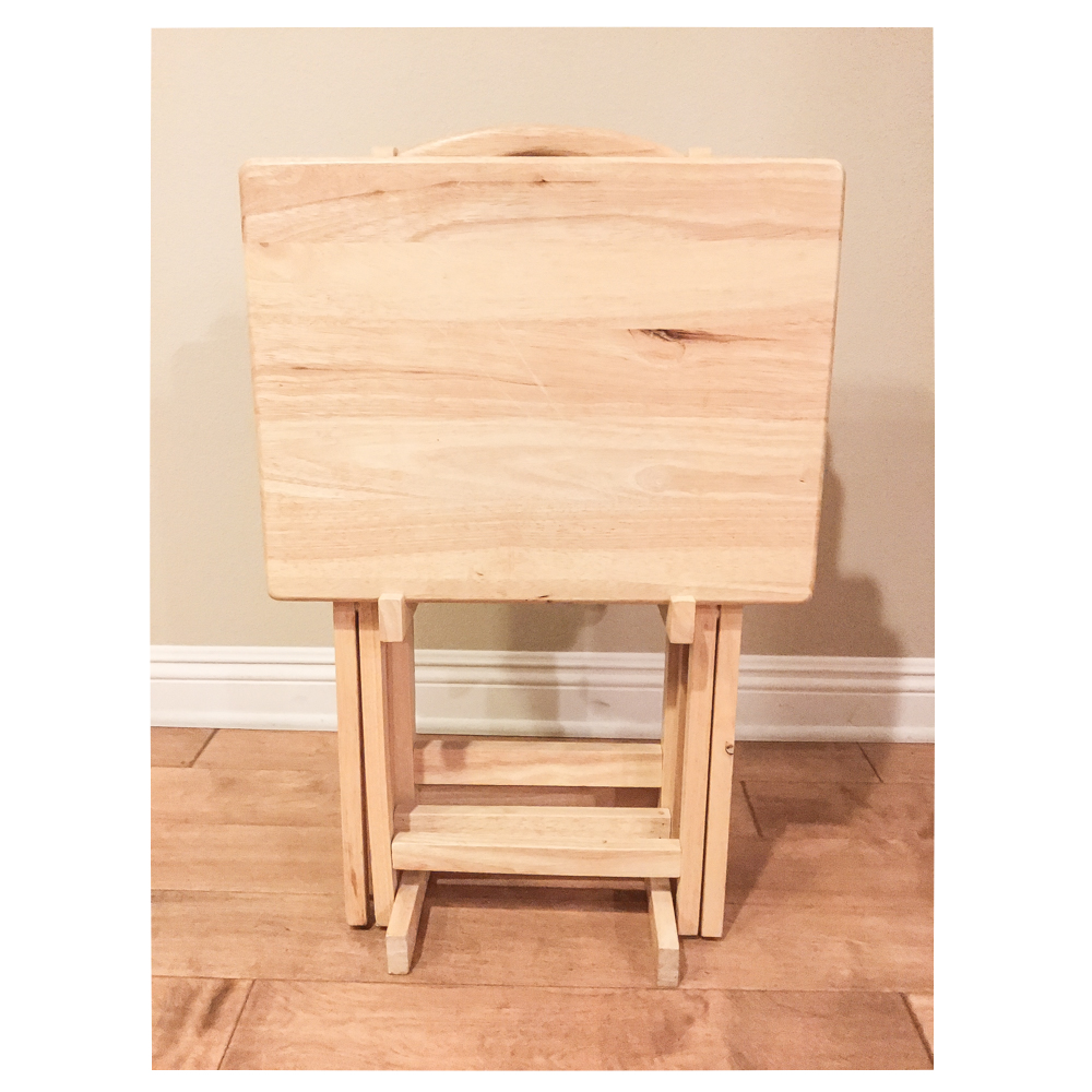 Wood Folding Table Trays and Stand