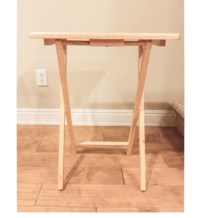 Wood Folding Table Trays and Stand