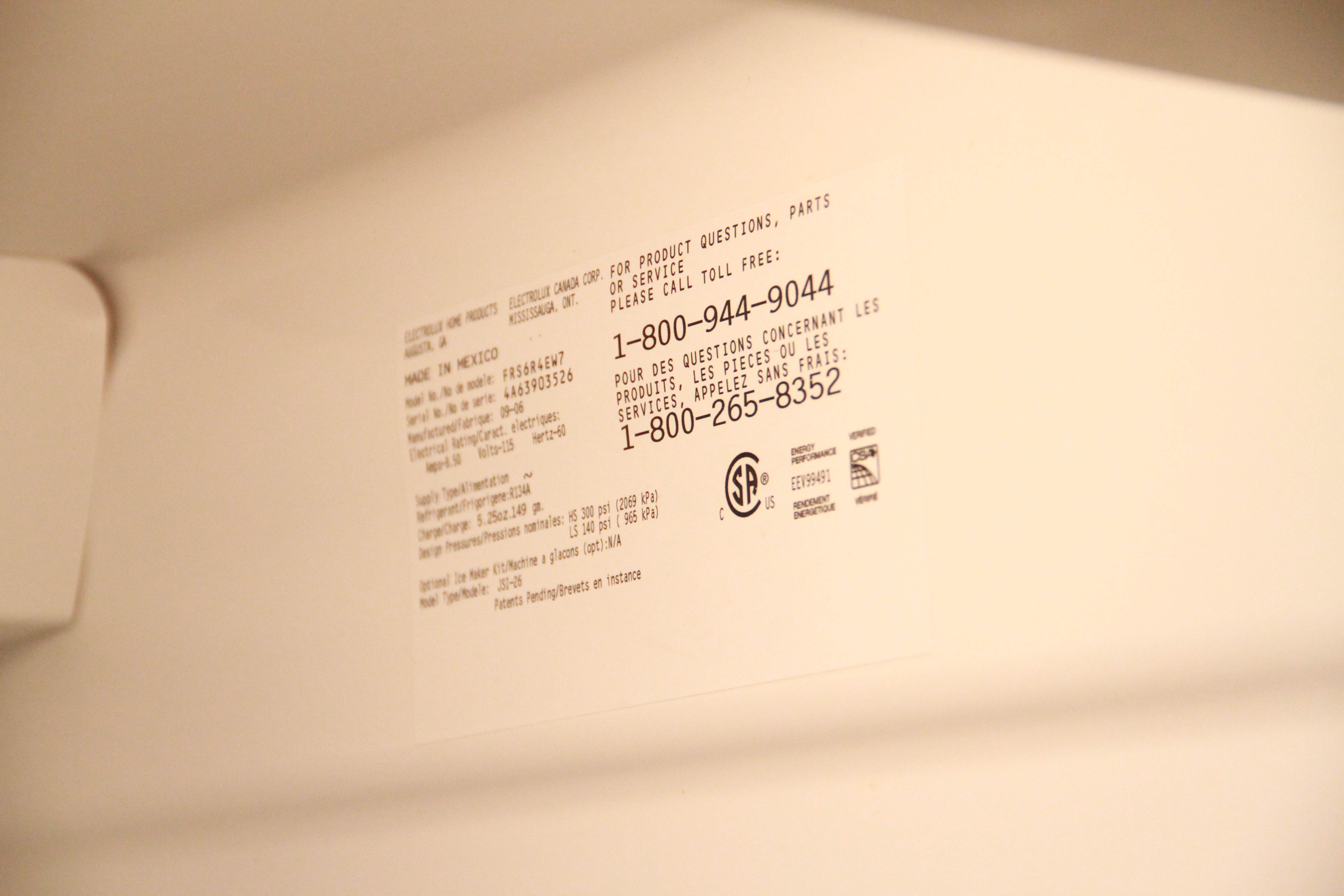 Frigidaire Side-by-Side Refrigerator