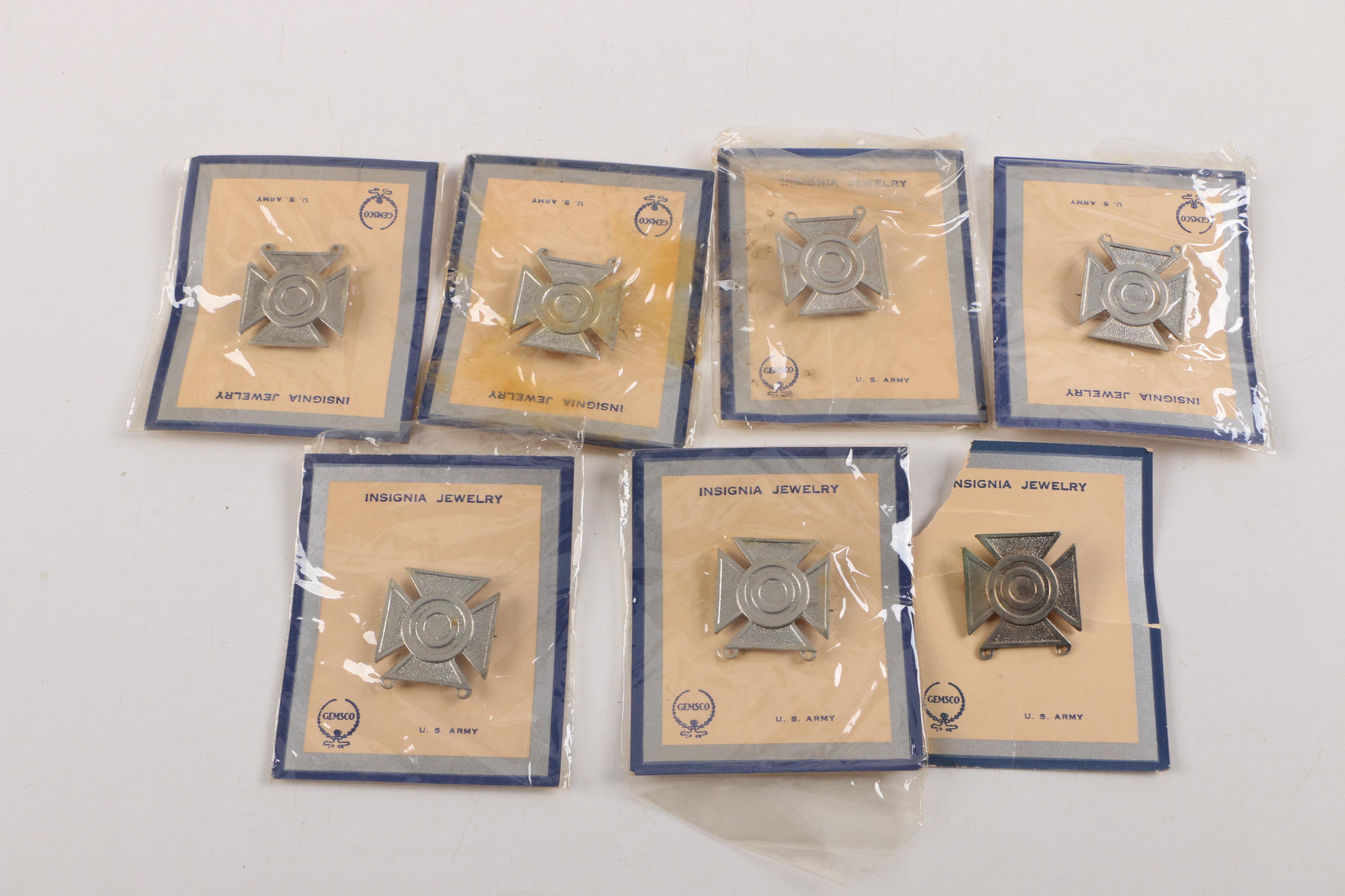 Collection of Metal US Military Marksman Qualification Badges