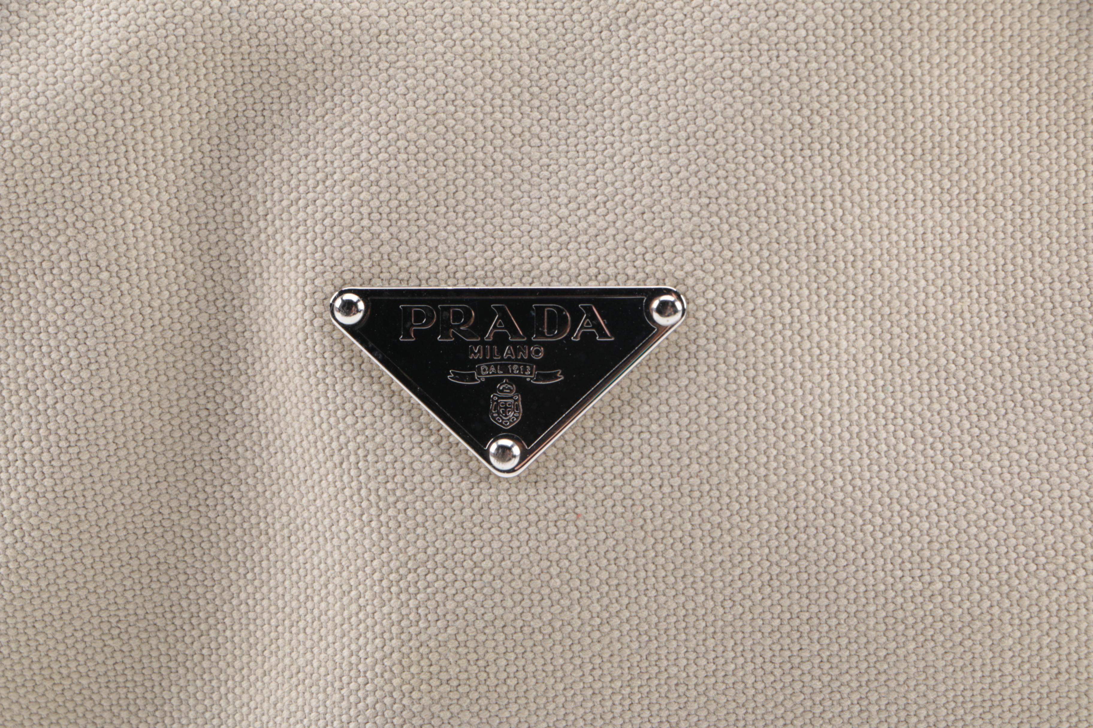 Prada Canvas and Leather Hobo Bag