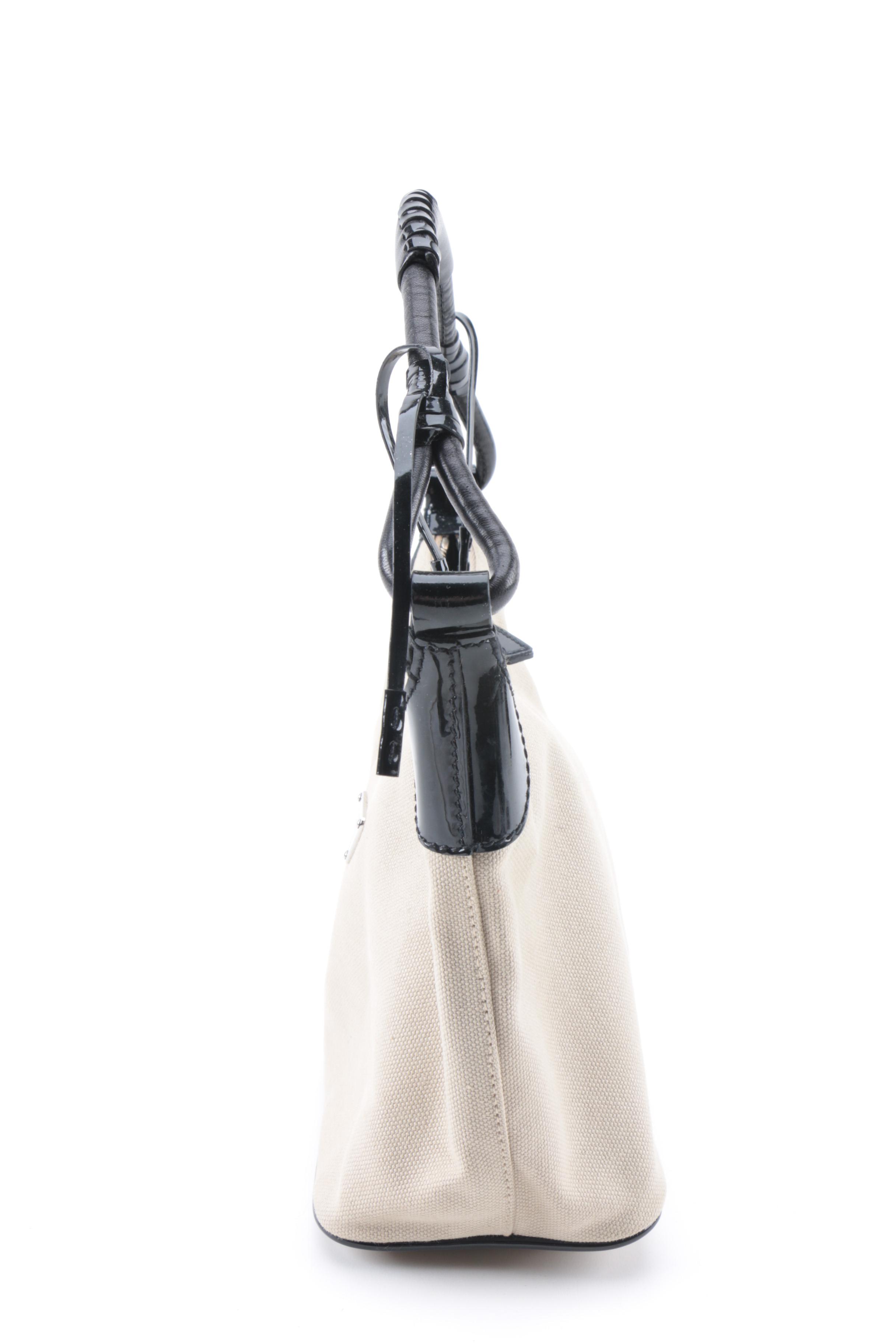 Prada Canvas and Leather Hobo Bag