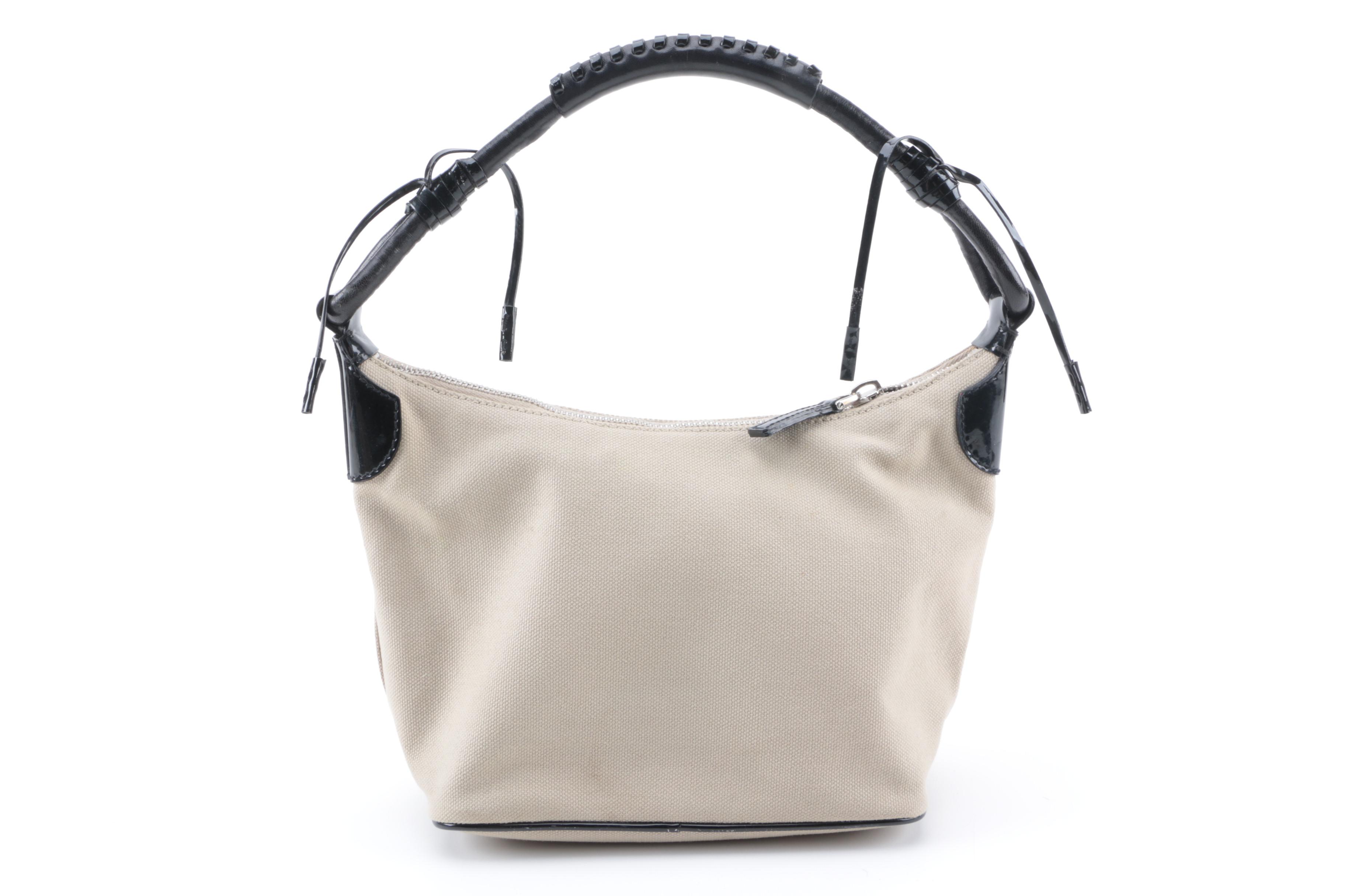 Prada Canvas and Leather Hobo Bag