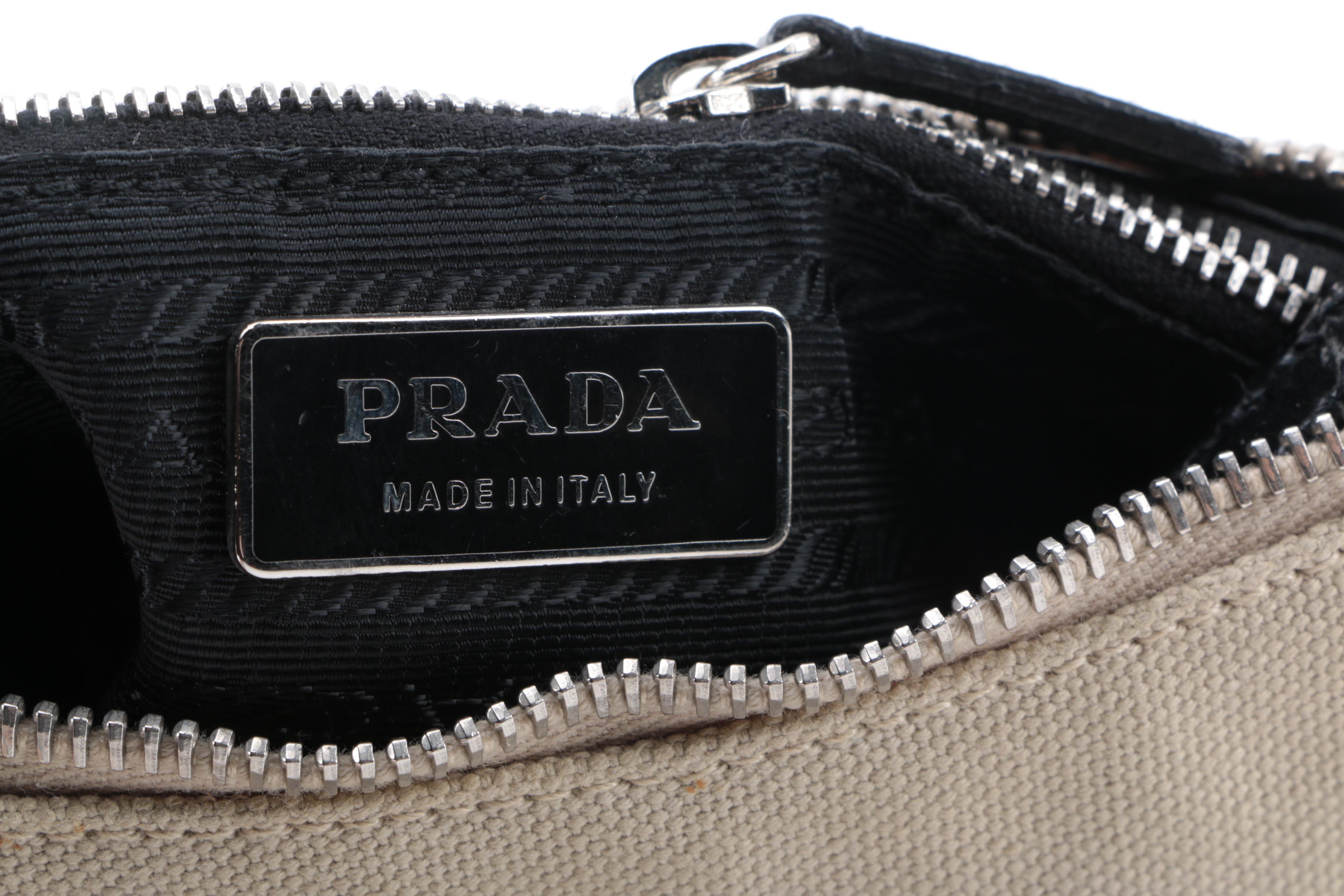 Prada Canvas and Leather Hobo Bag