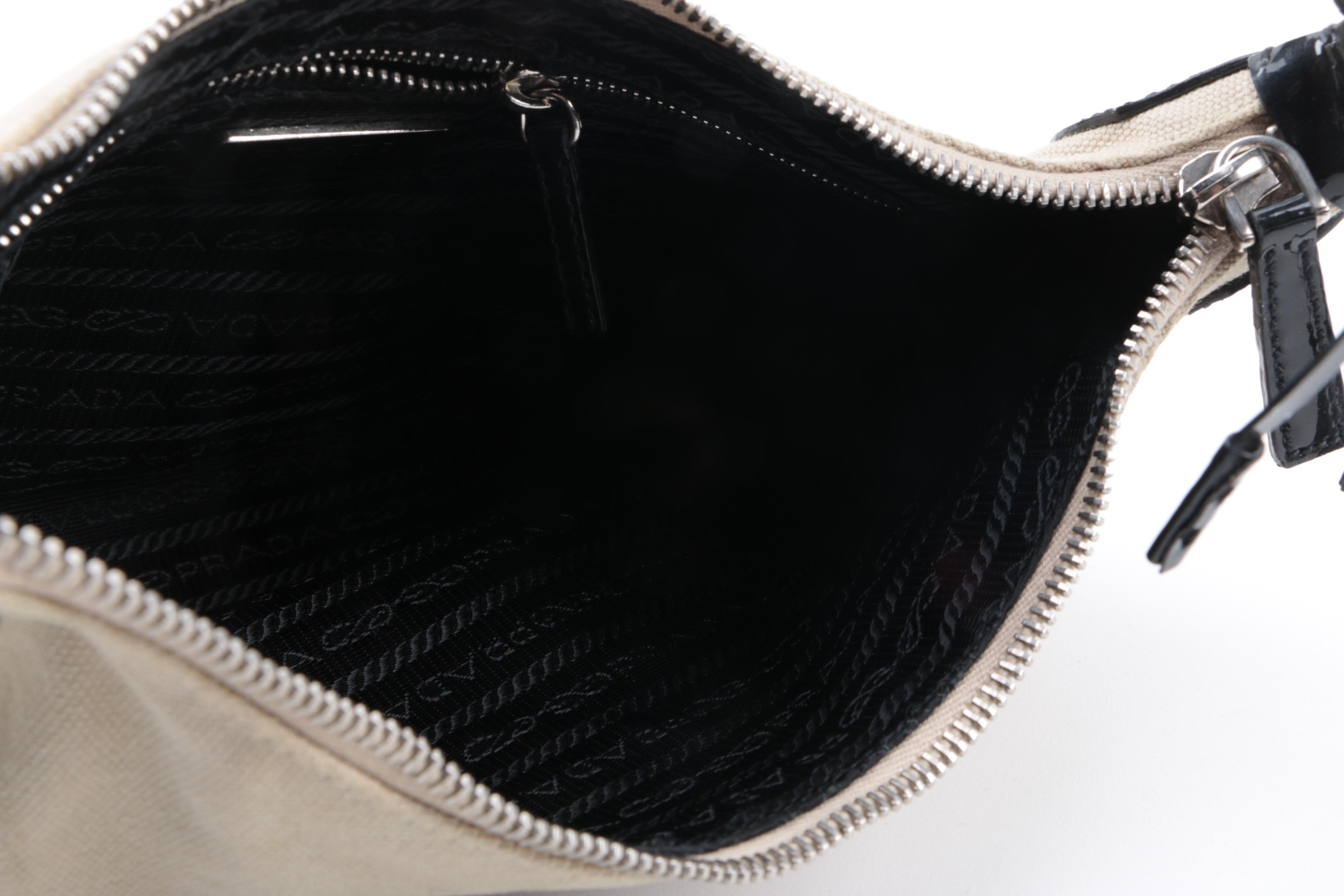 Prada Canvas and Leather Hobo Bag