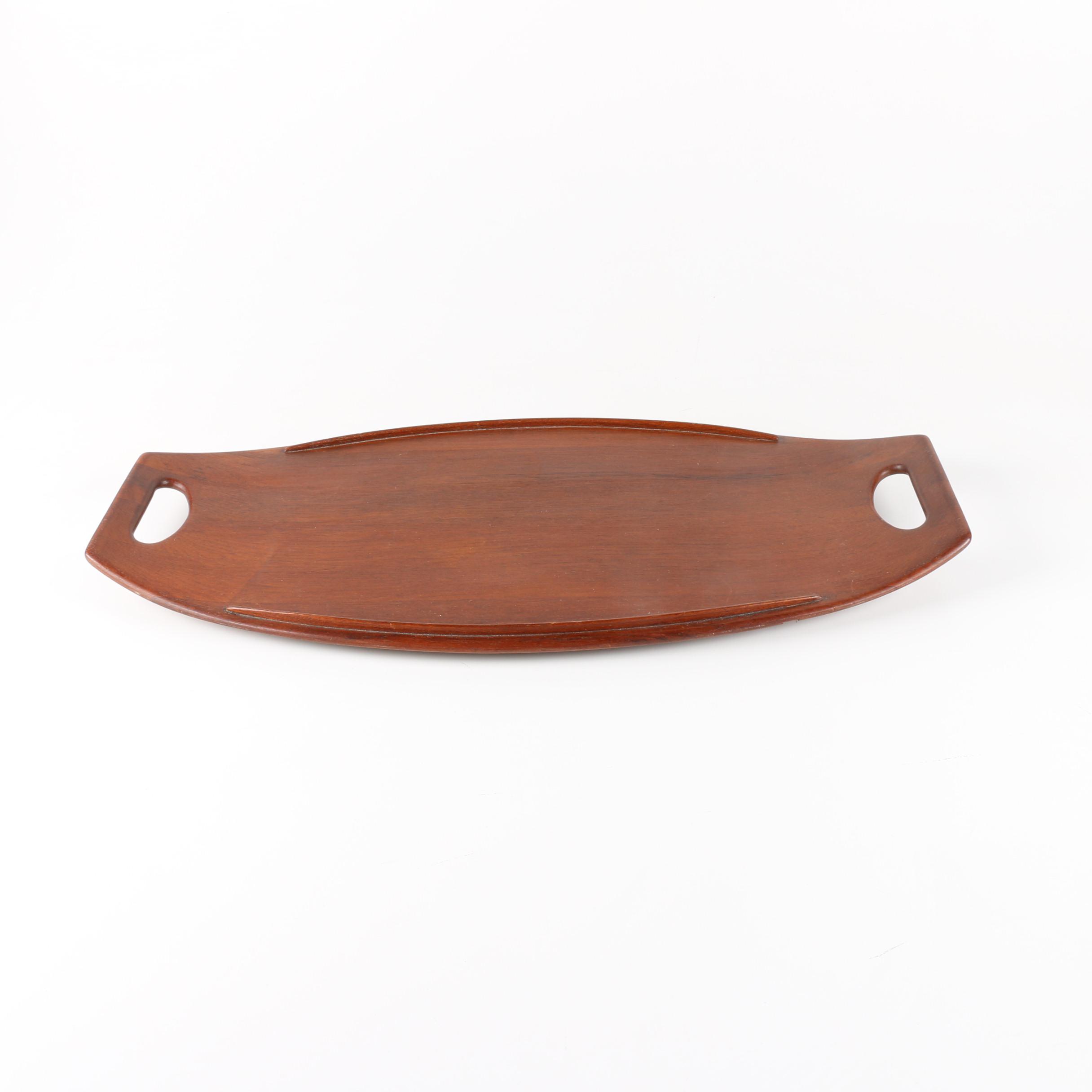 Danish Modern Dansk Staved Teak Surfboard Tray