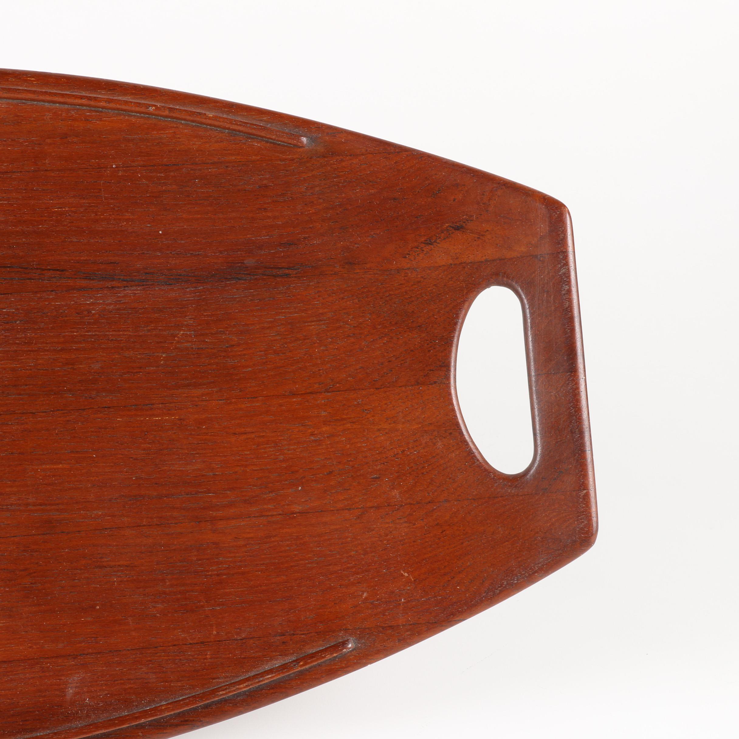 Danish Modern Dansk Staved Teak Surfboard Tray