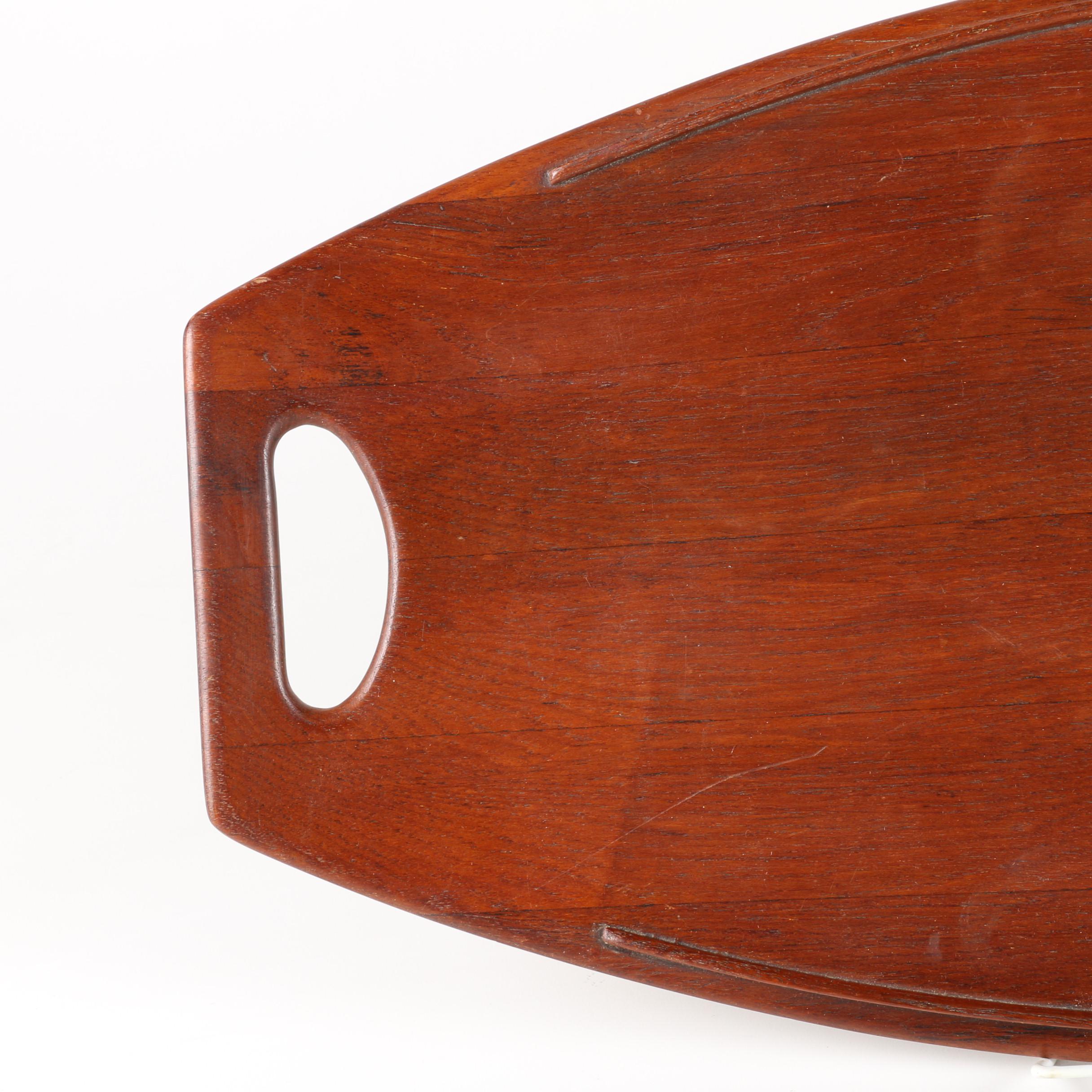 Danish Modern Dansk Staved Teak Surfboard Tray