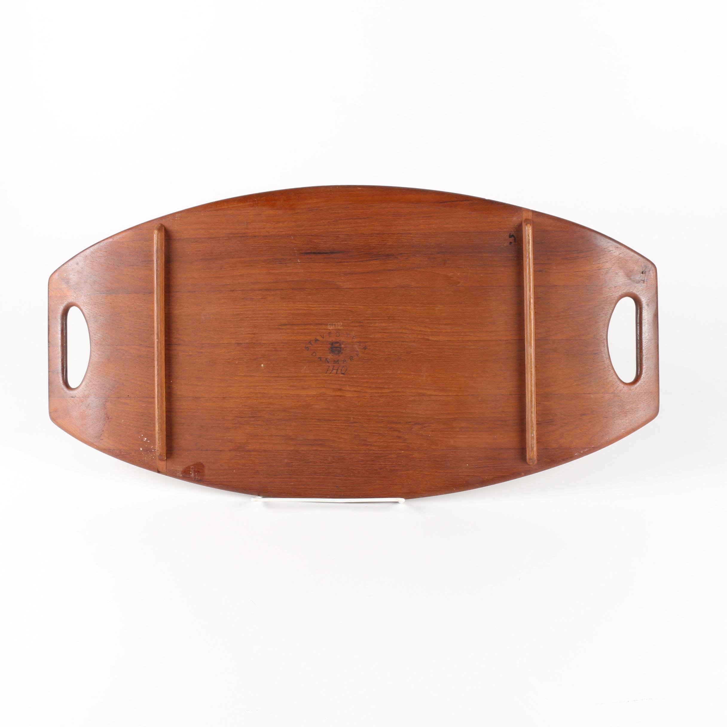 Danish Modern Dansk Staved Teak Surfboard Tray