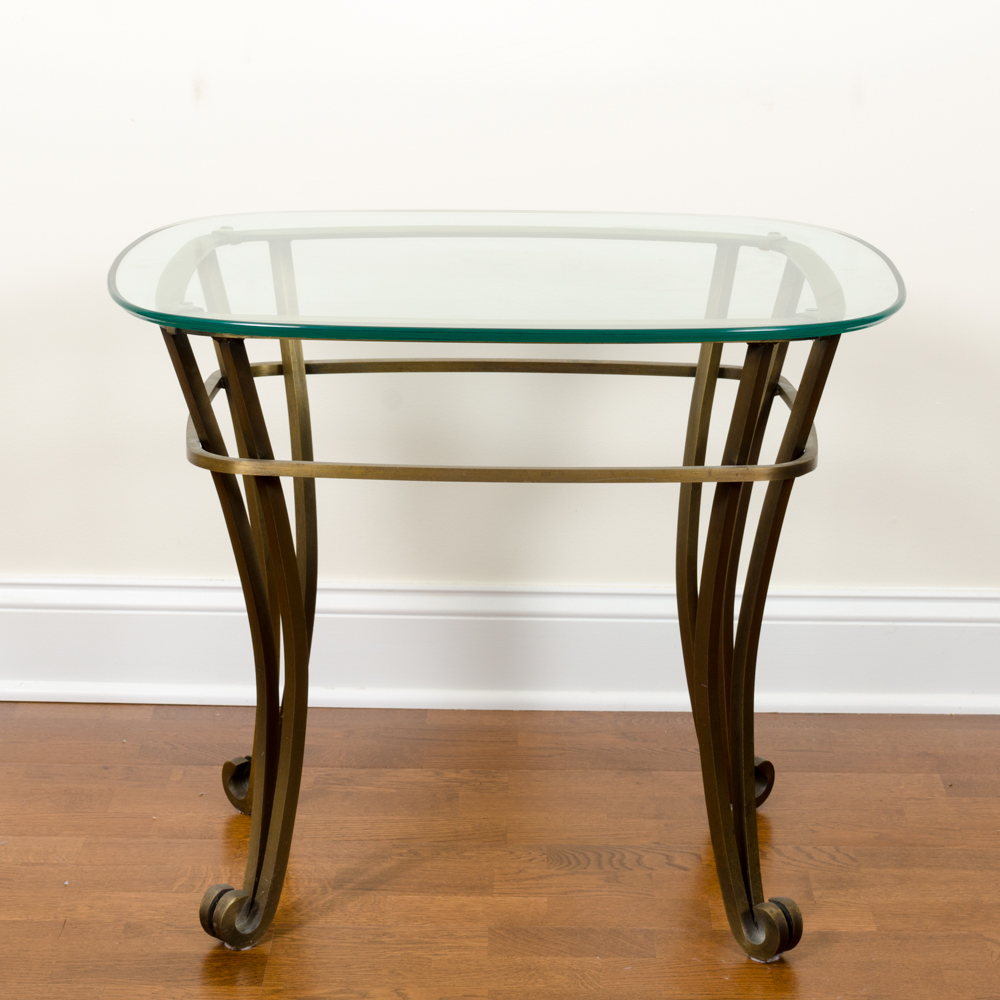 Glass Top End Table