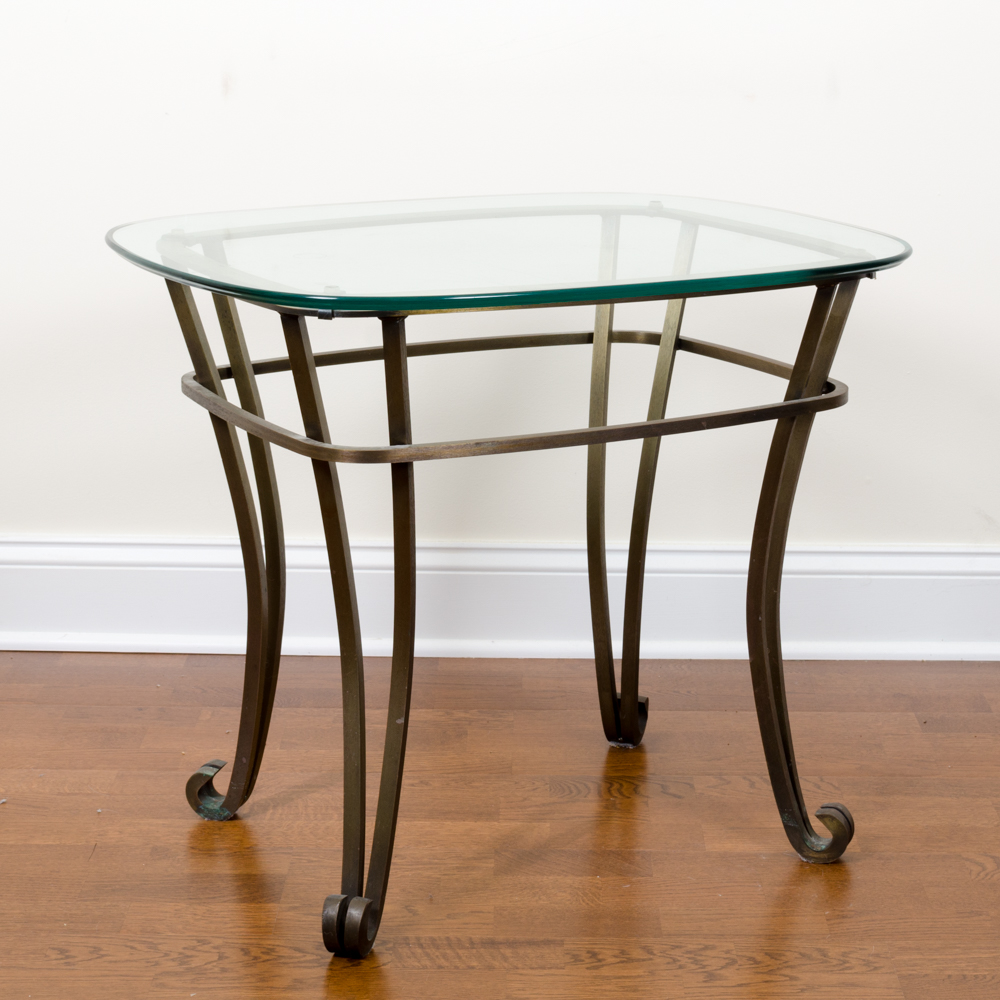 Glass Top End Table