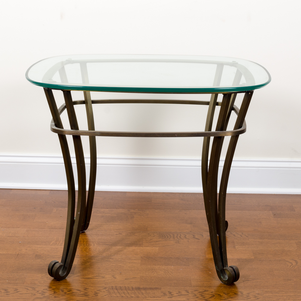 Glass Top End Table