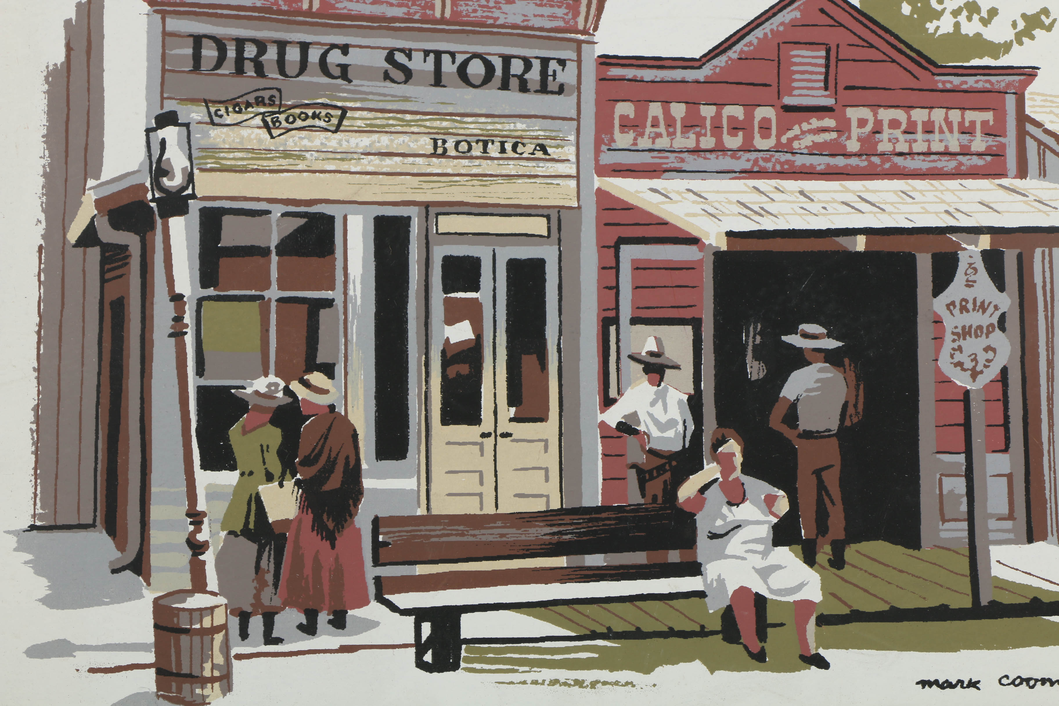 Collection of Mark Coomer Serigraphs on Boards of Architecture and Figures