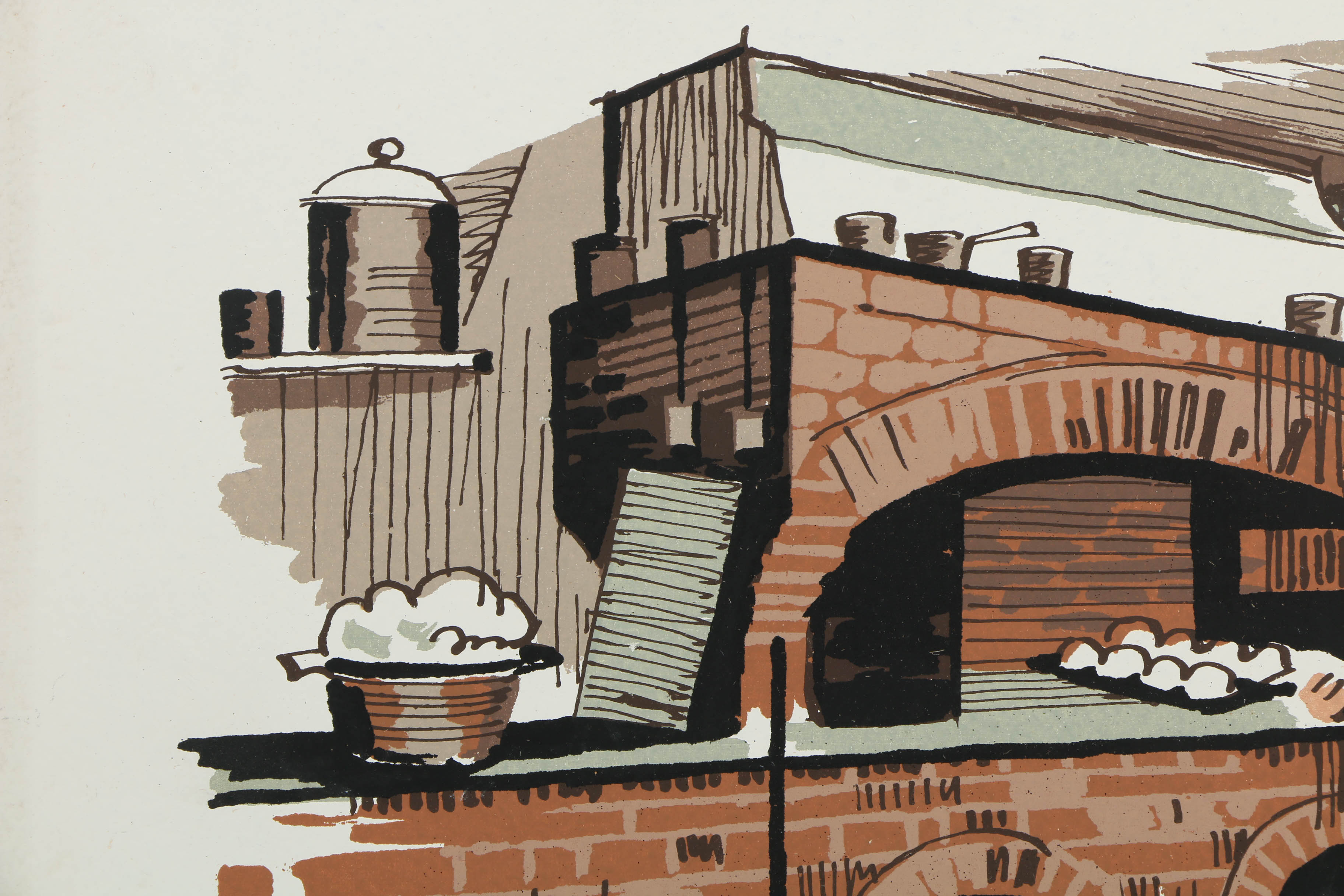 Collection of Mark Coomer Serigraphs on Boards of Architecture and Figures