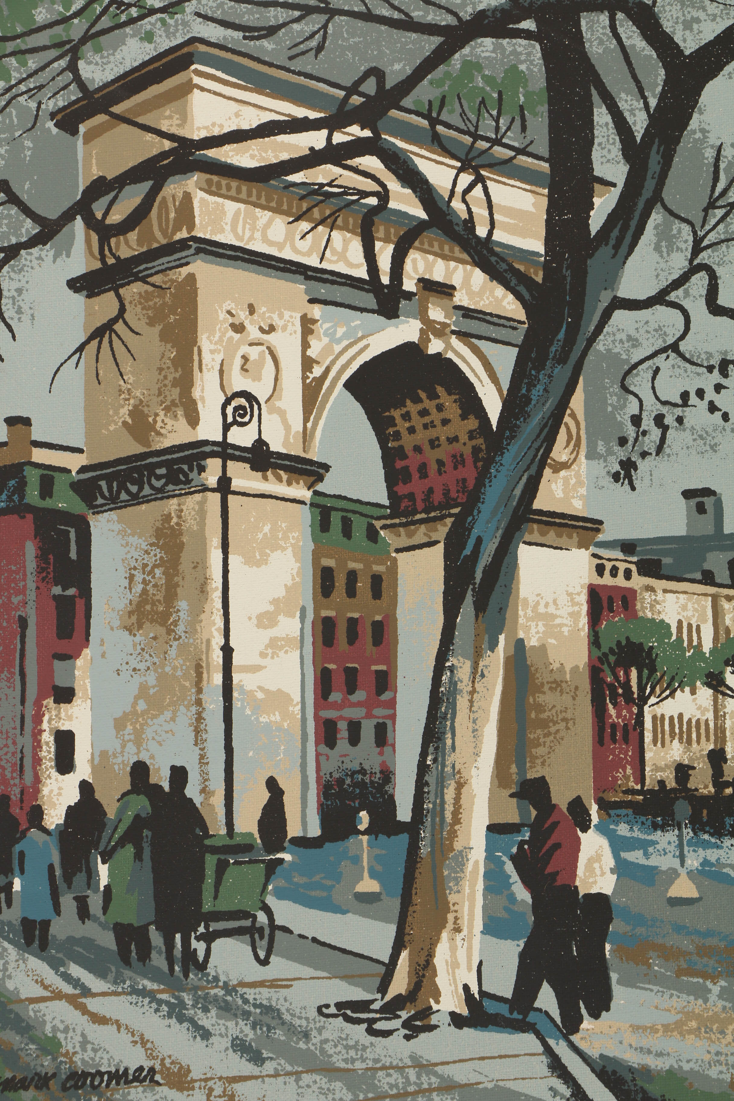 Collection of Mark Coomer Serigraphs on Boards of Architecture and Figures