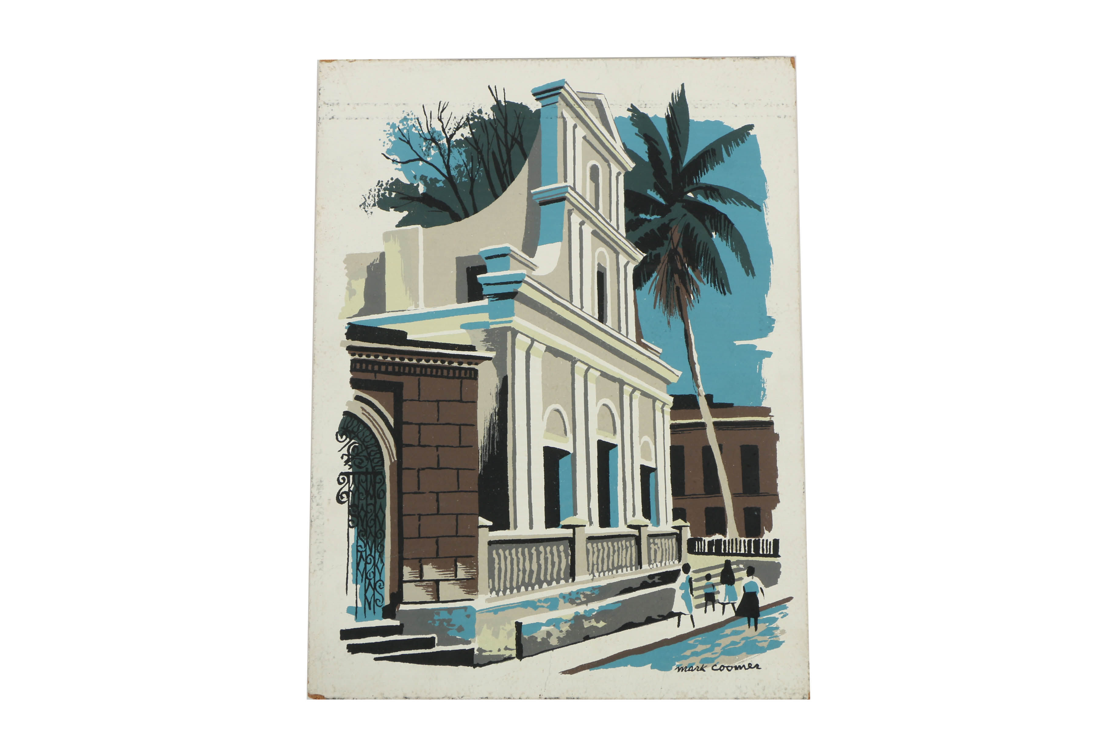 Collection of Mark Coomer Serigraphs on Boards of Architecture and Figures