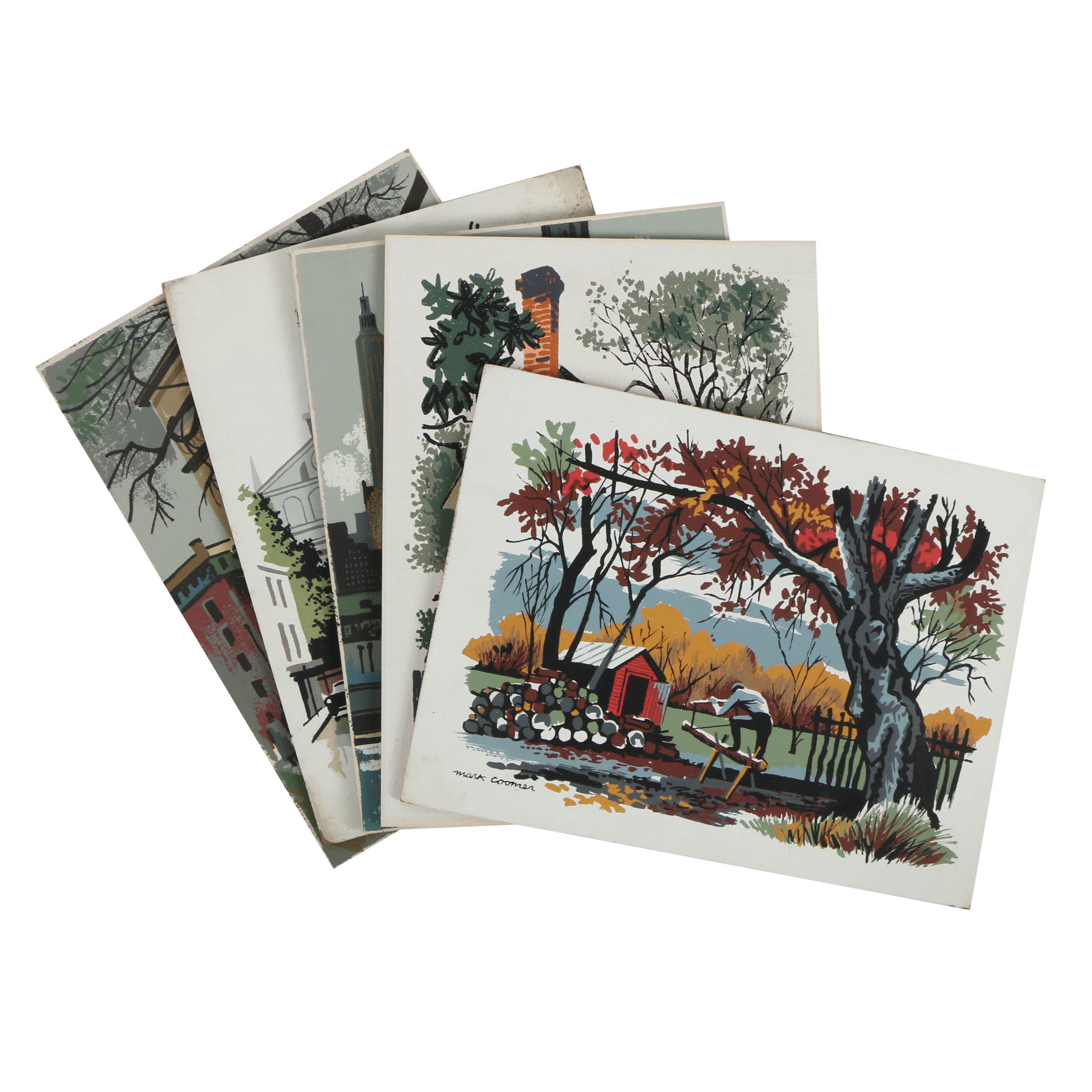 Assortment of Mark Coomer Serigraphs of Genre and City Scenes