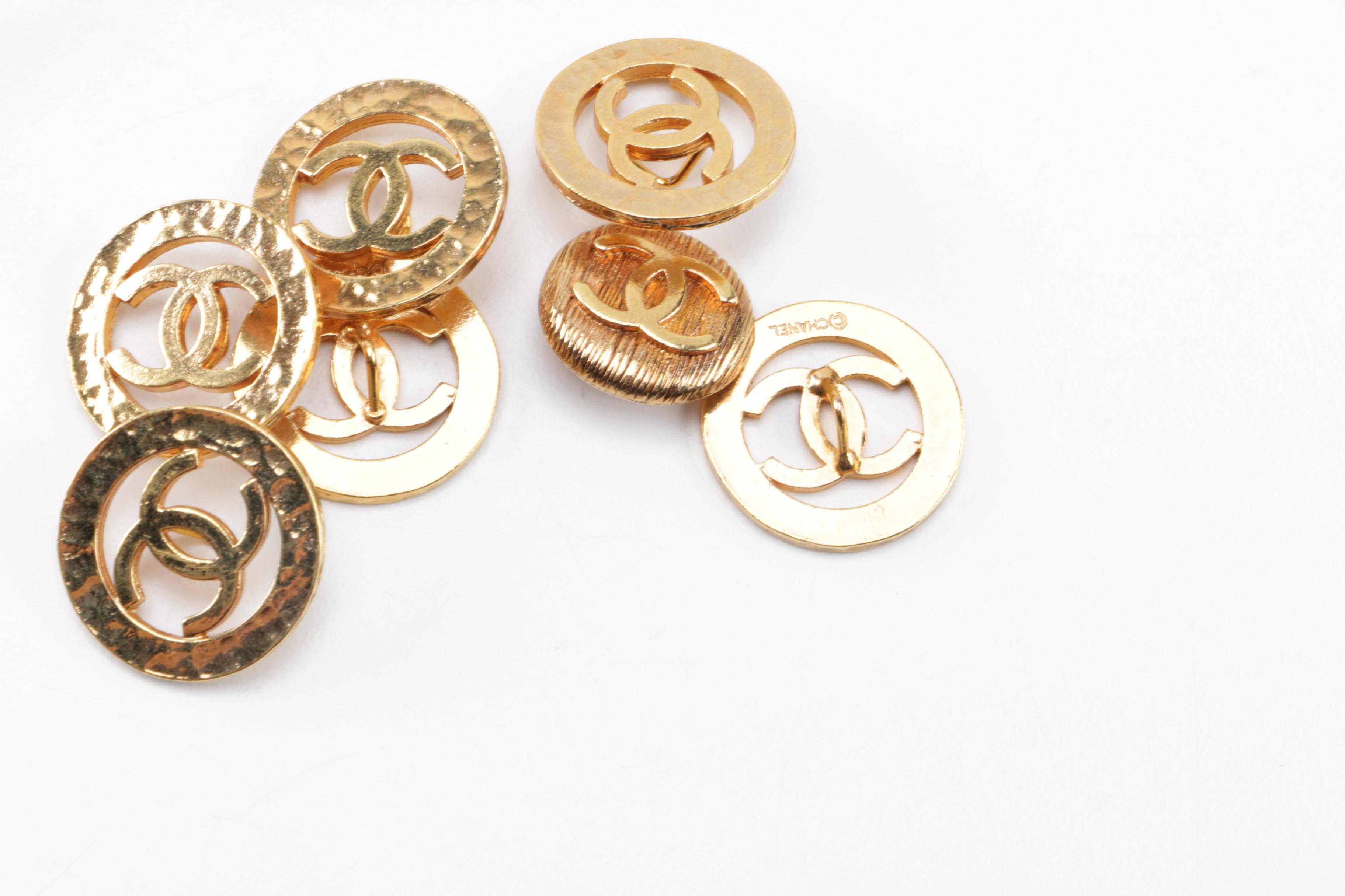 Assortment of Costume Jewelry Including Chanel Buttons