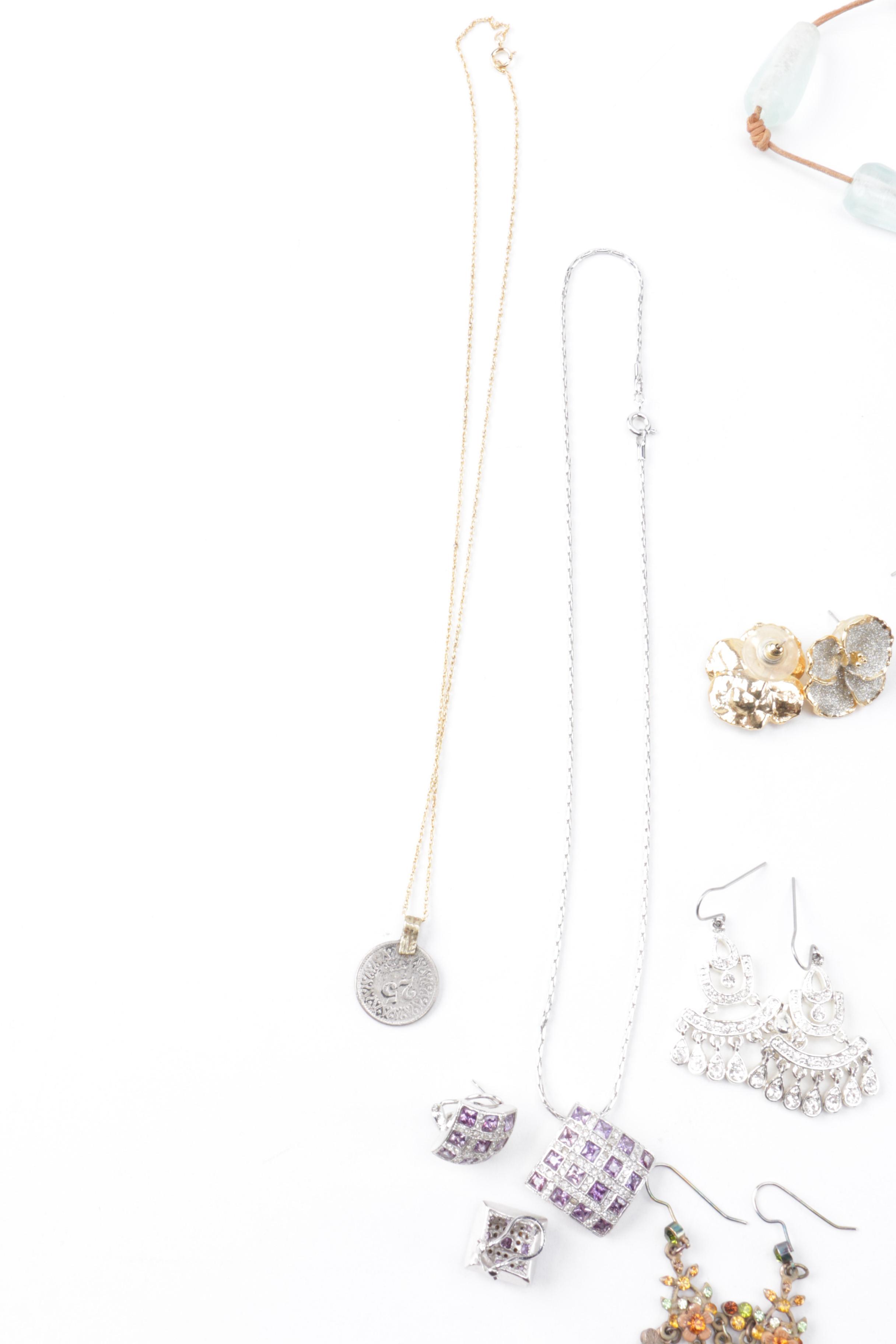 Assortment of Costume Jewelry Including Chanel Buttons