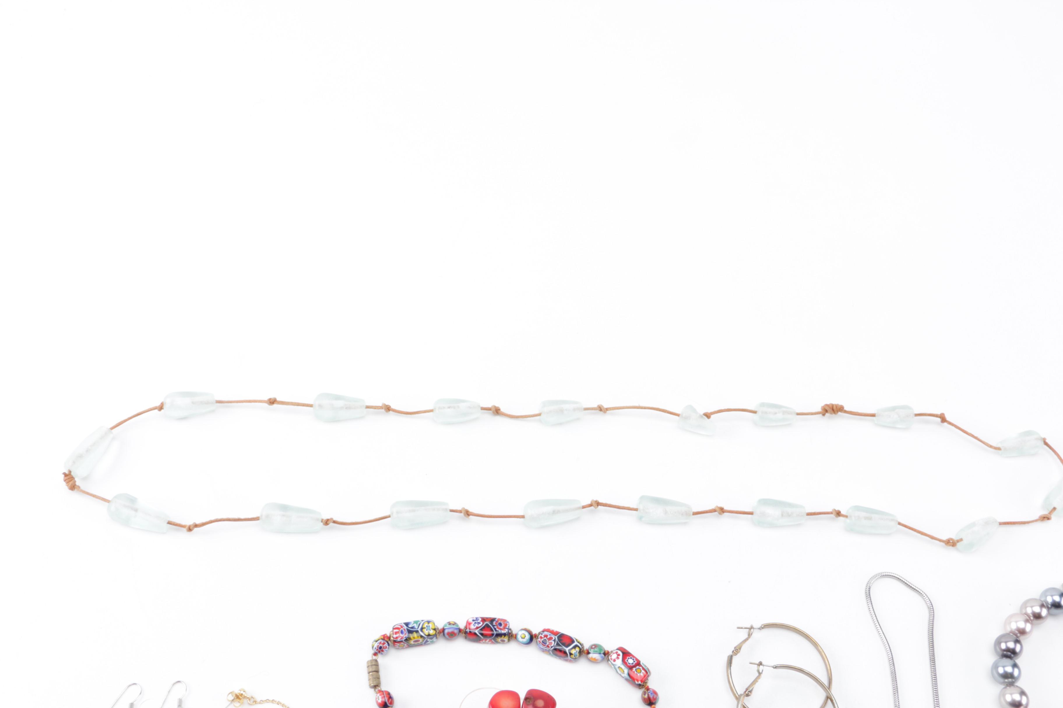 Assortment of Costume Jewelry Including Chanel Buttons