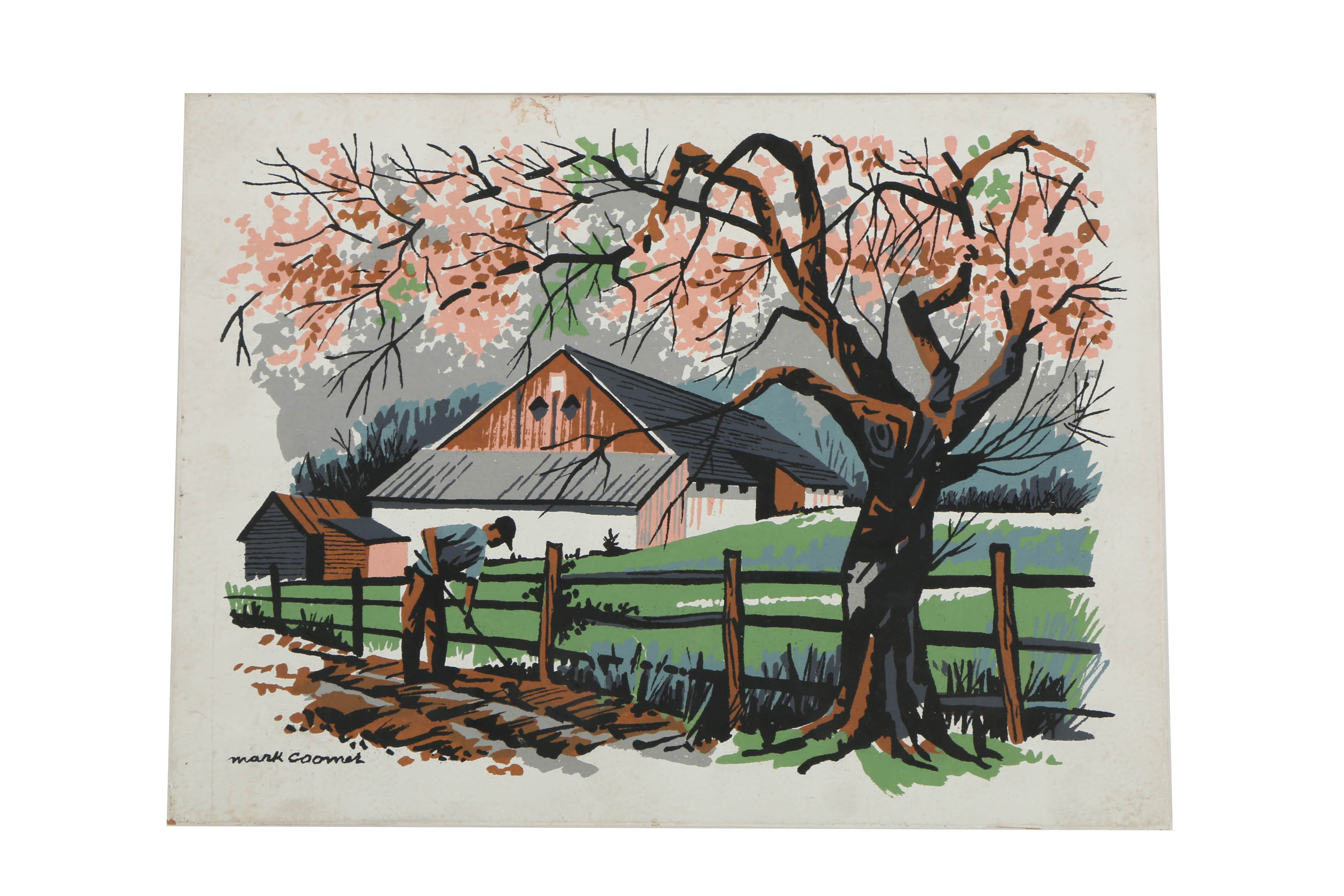 Collection of Mark Coomer Serigraphs on Board of Architecture