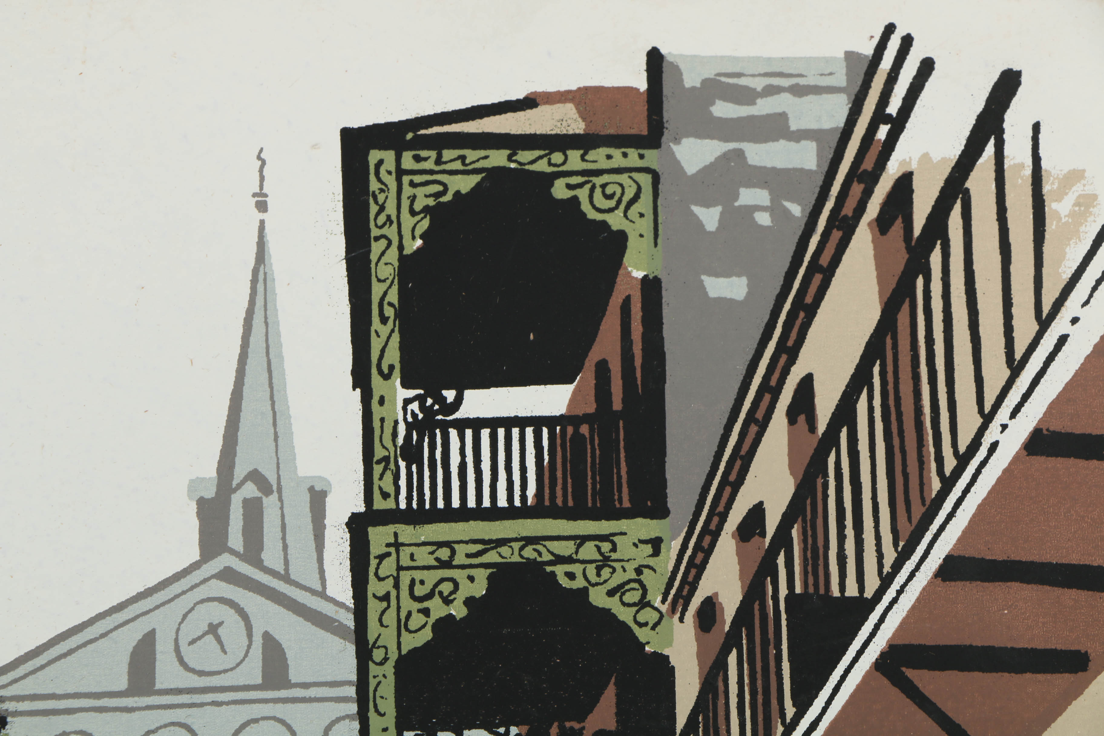 Collection of Mark Coomer Serigraphs on Board of Architecture