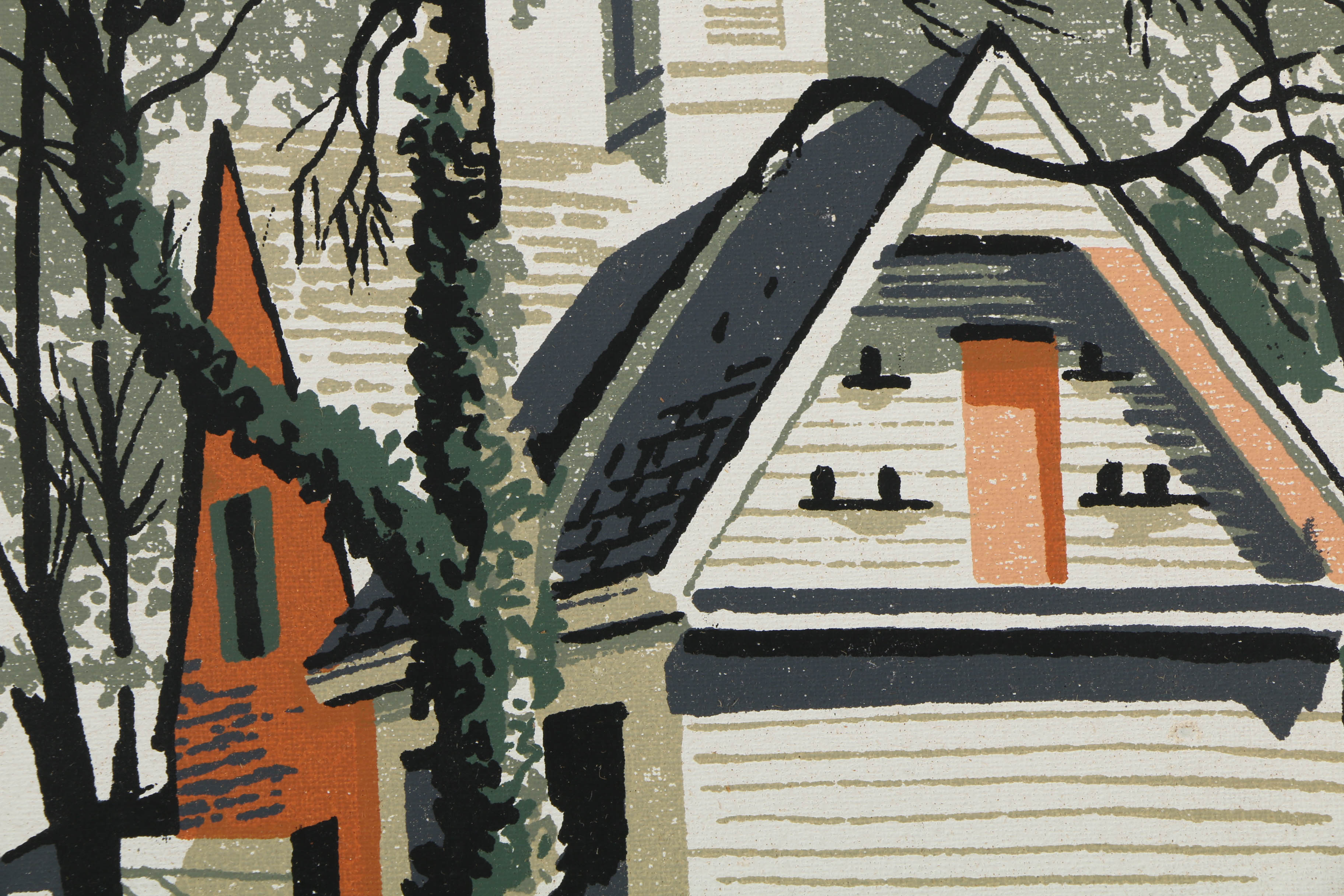 Collection of Mark Coomer Serigraphs on Board of Architecture