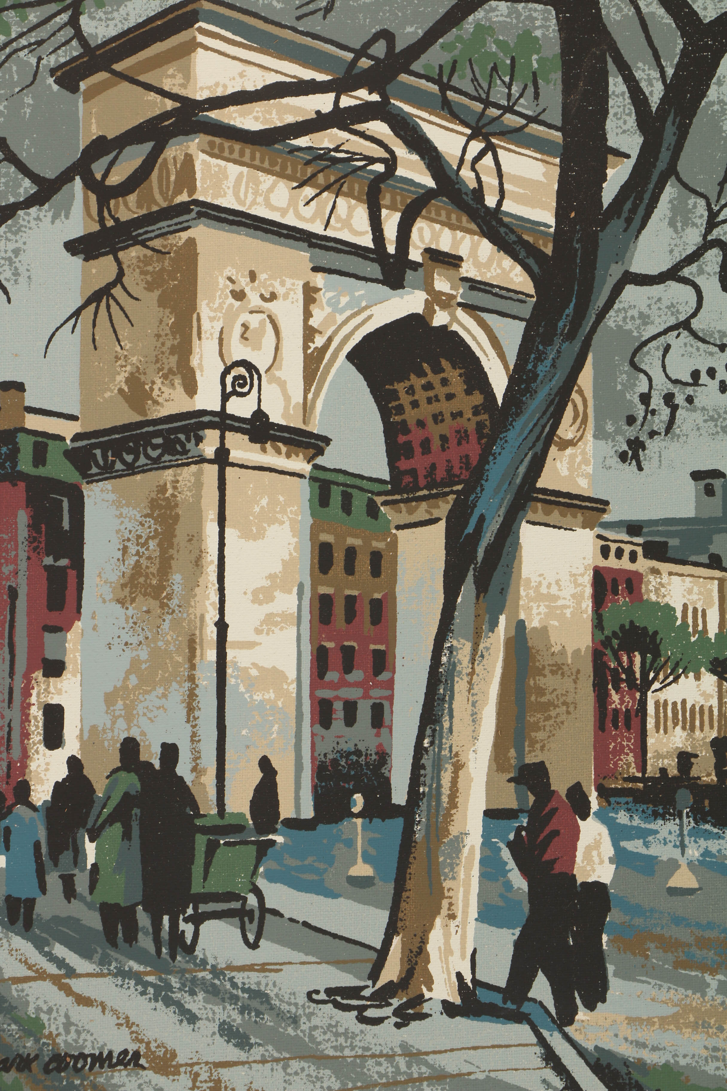 Collection of Mark Coomer Serigraphs on Board of Architecture