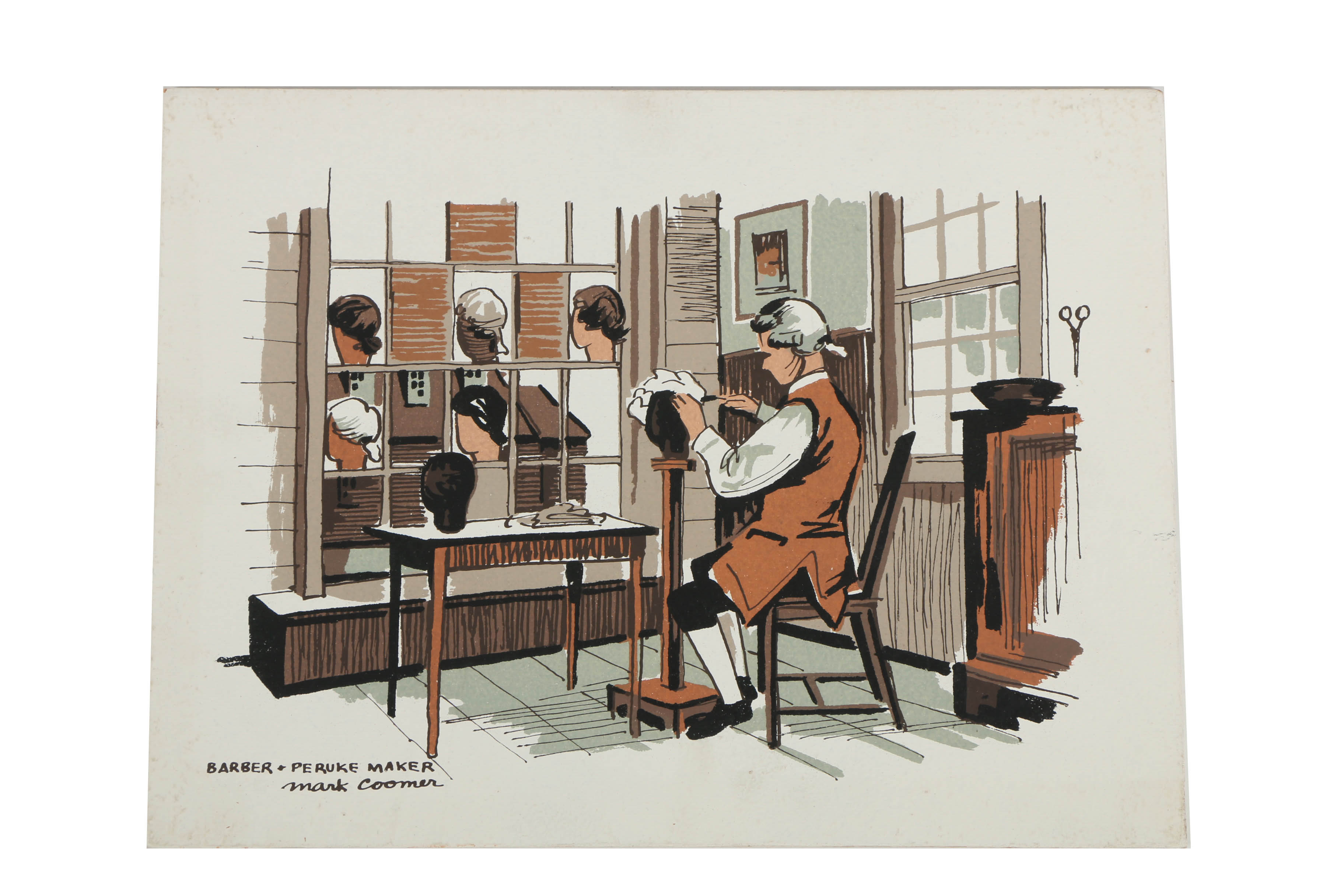 Collection of Mark Coomer Serigraphs on Boards of Architecture and Figures