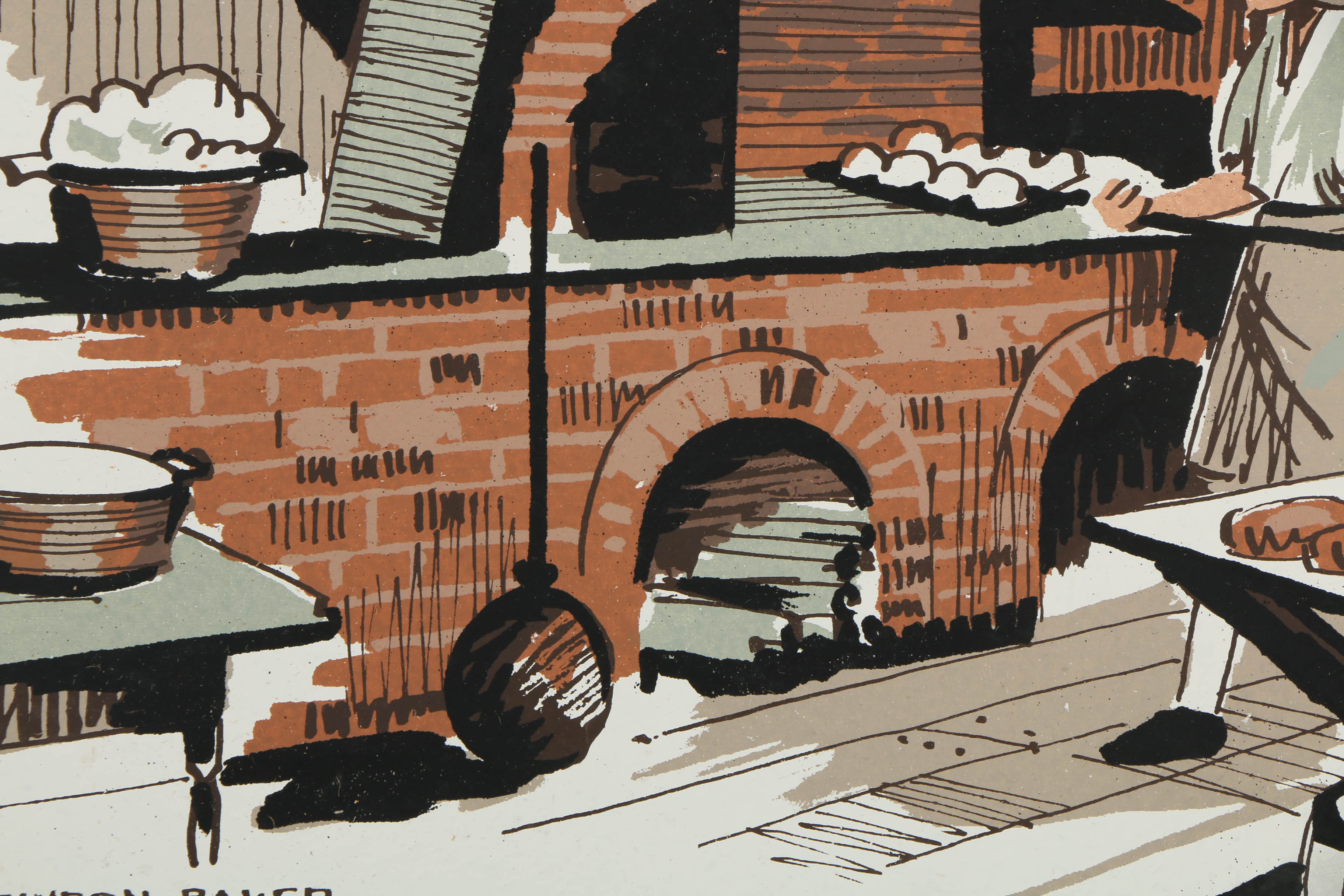 Collection of Mark Coomer Serigraphs on Boards of Architecture and Figures