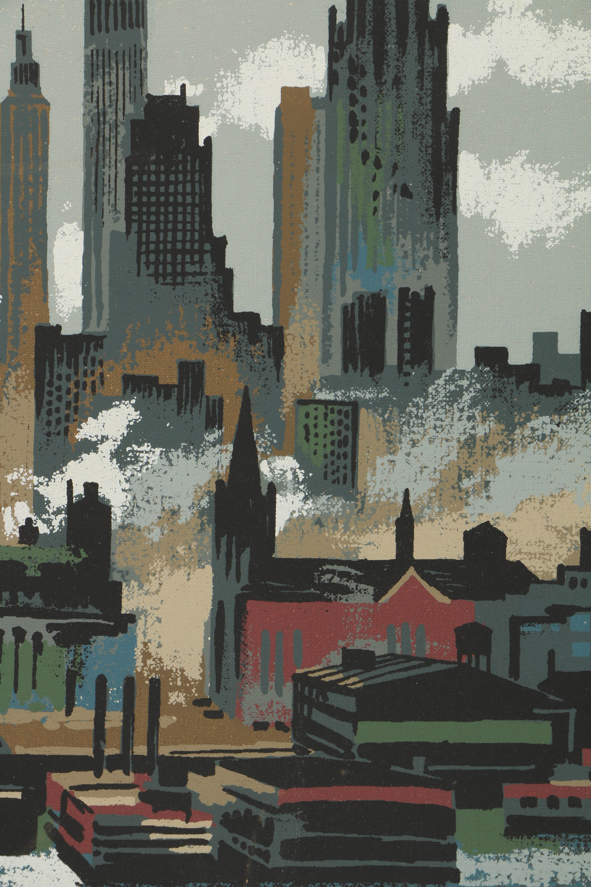 Collection of Mark Coomer Serigraphs on Boards of Architecture and Figures