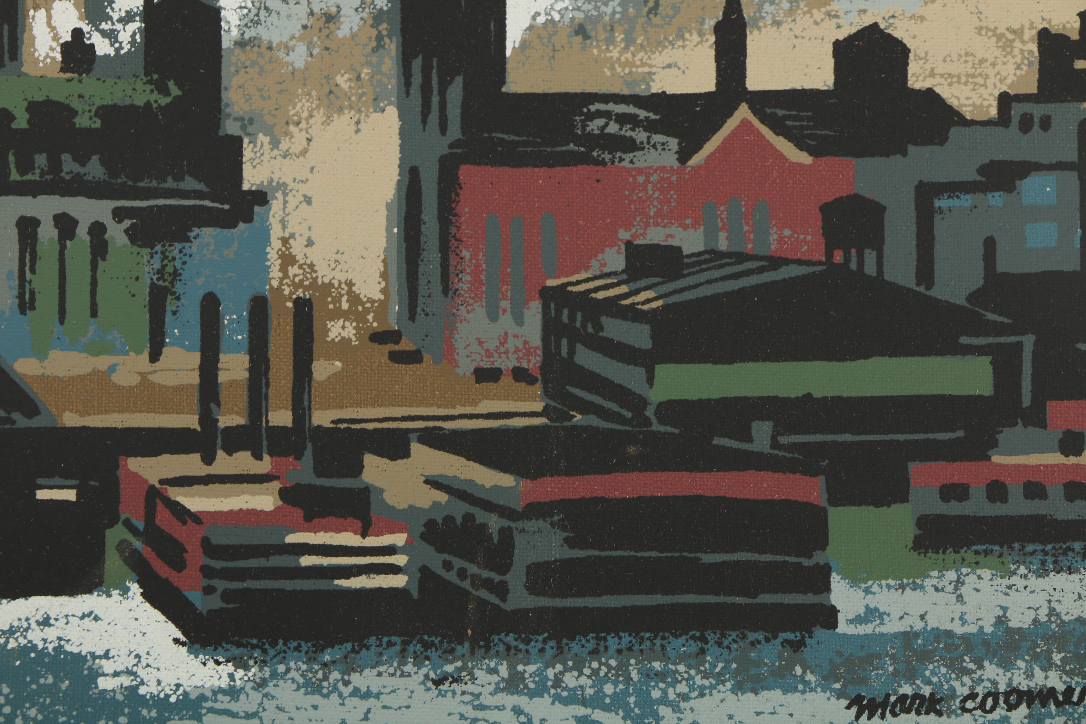 Collection of Mark Coomer Serigraphs on Boards of Architecture and Figures