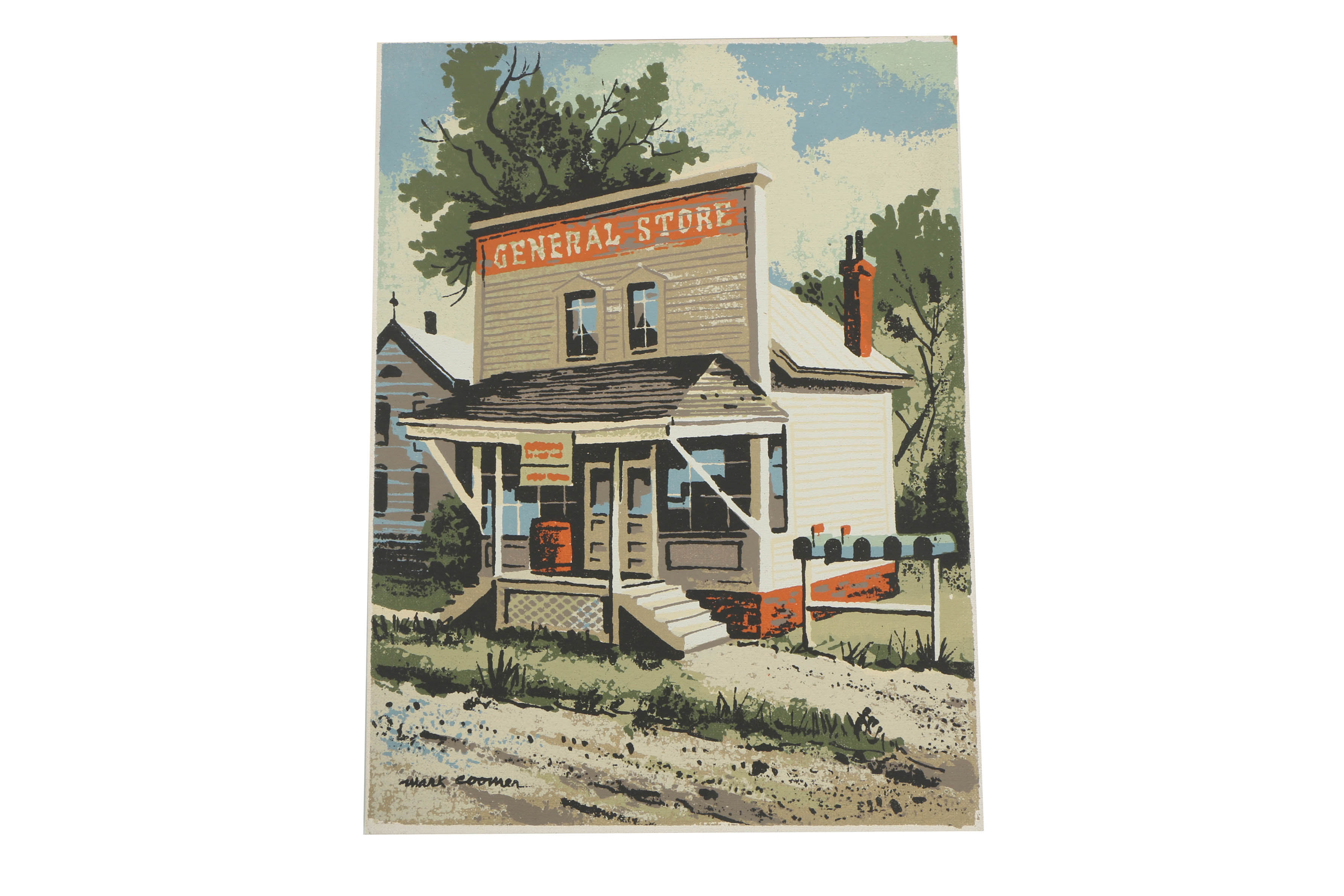 Collection of Mark Coomer Serigraphs on Boards of Architecture and Figures