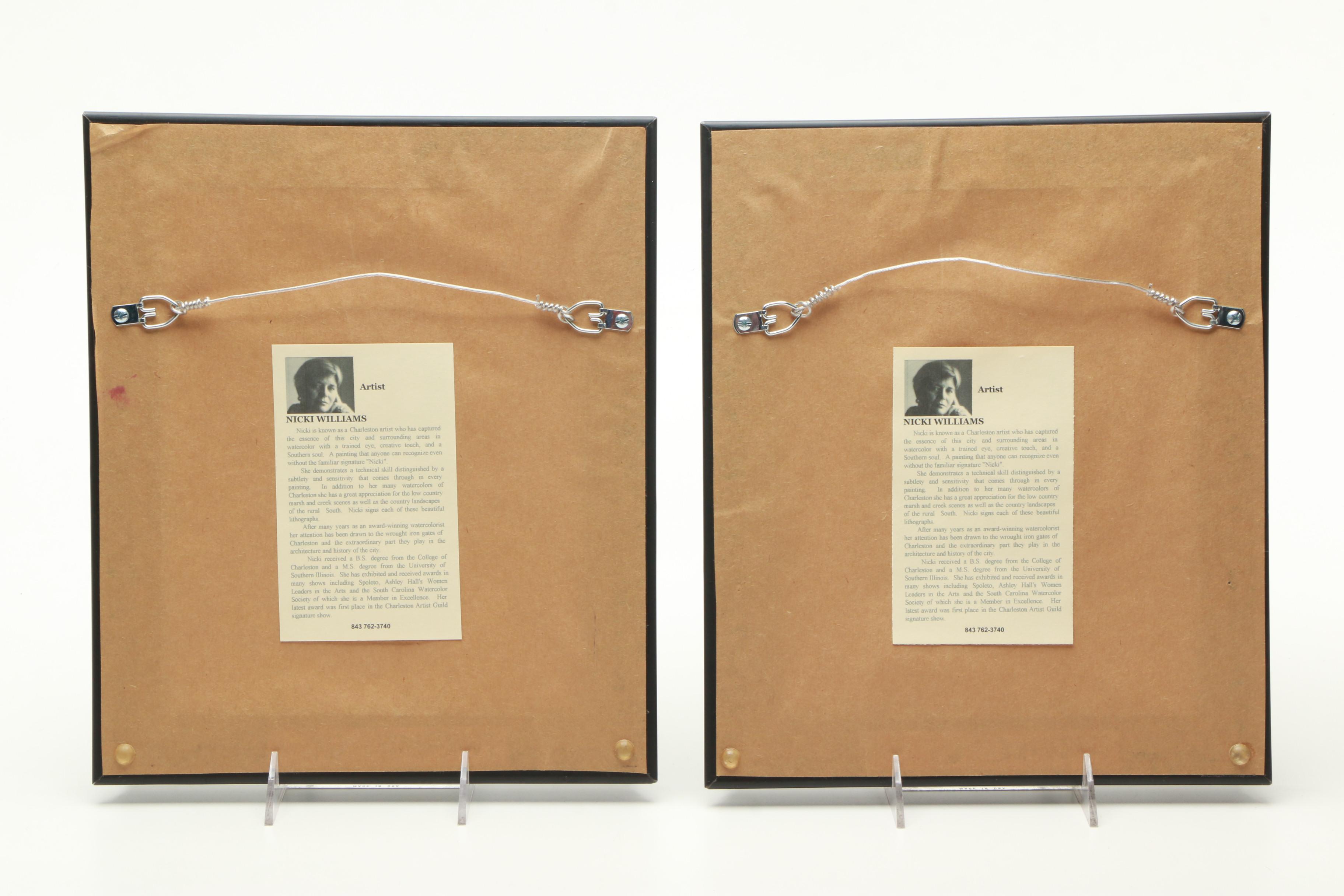 Set of Nicki Williams Lithographs of Gates of Charleston