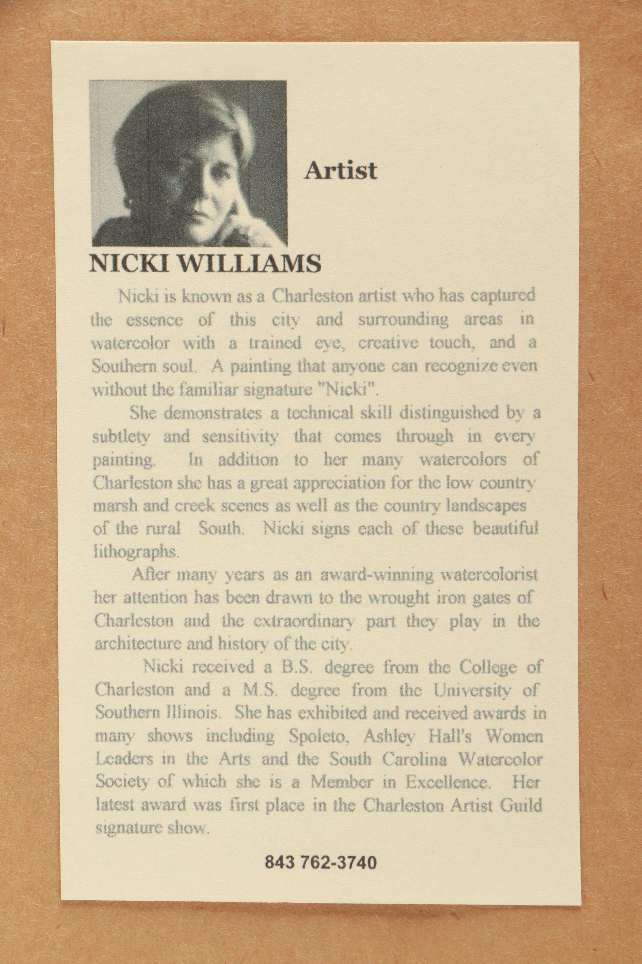 Set of Nicki Williams Lithographs of Gates of Charleston