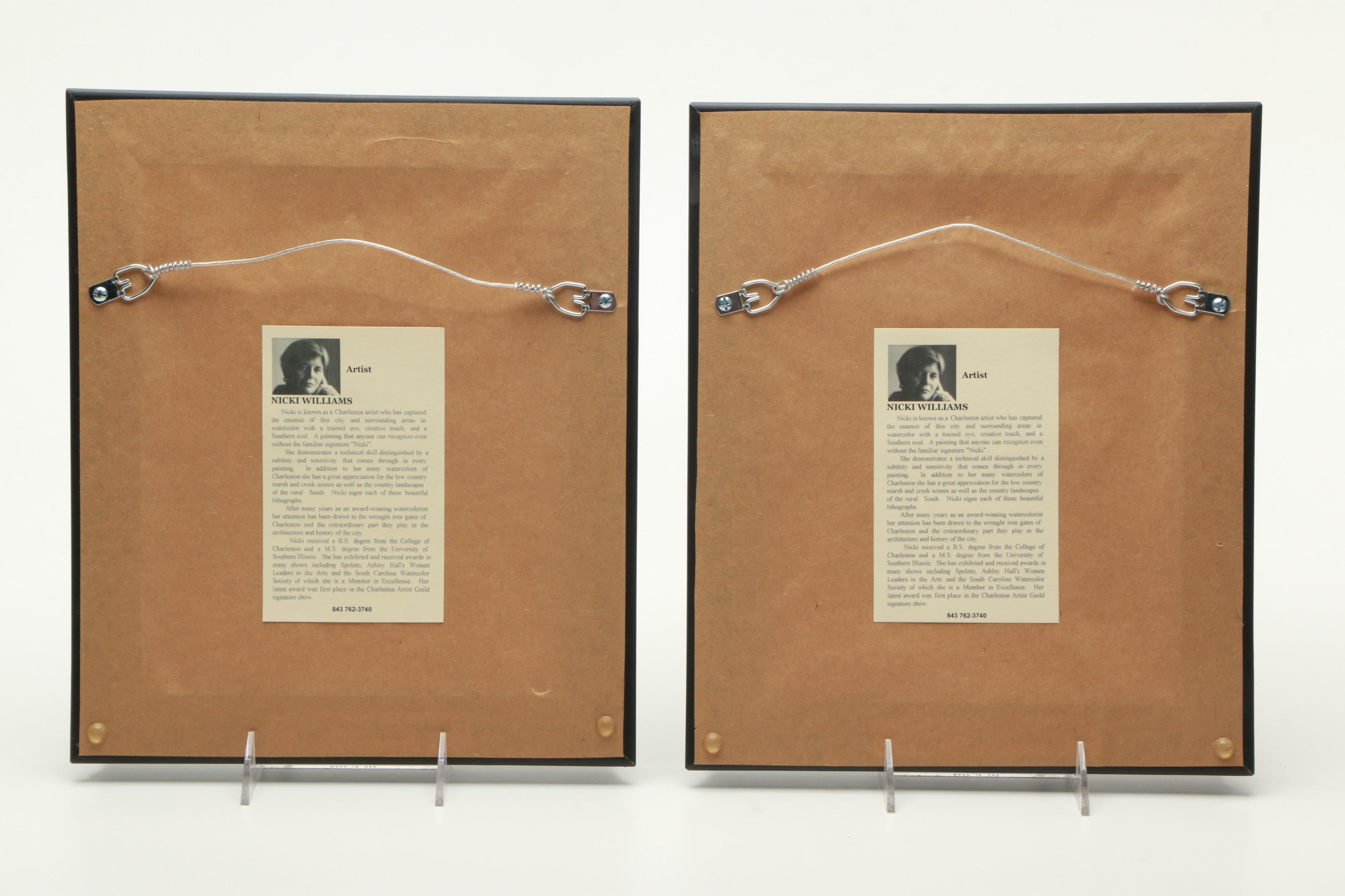 Set of Nicki Williams Lithographs of Gates of Charleston