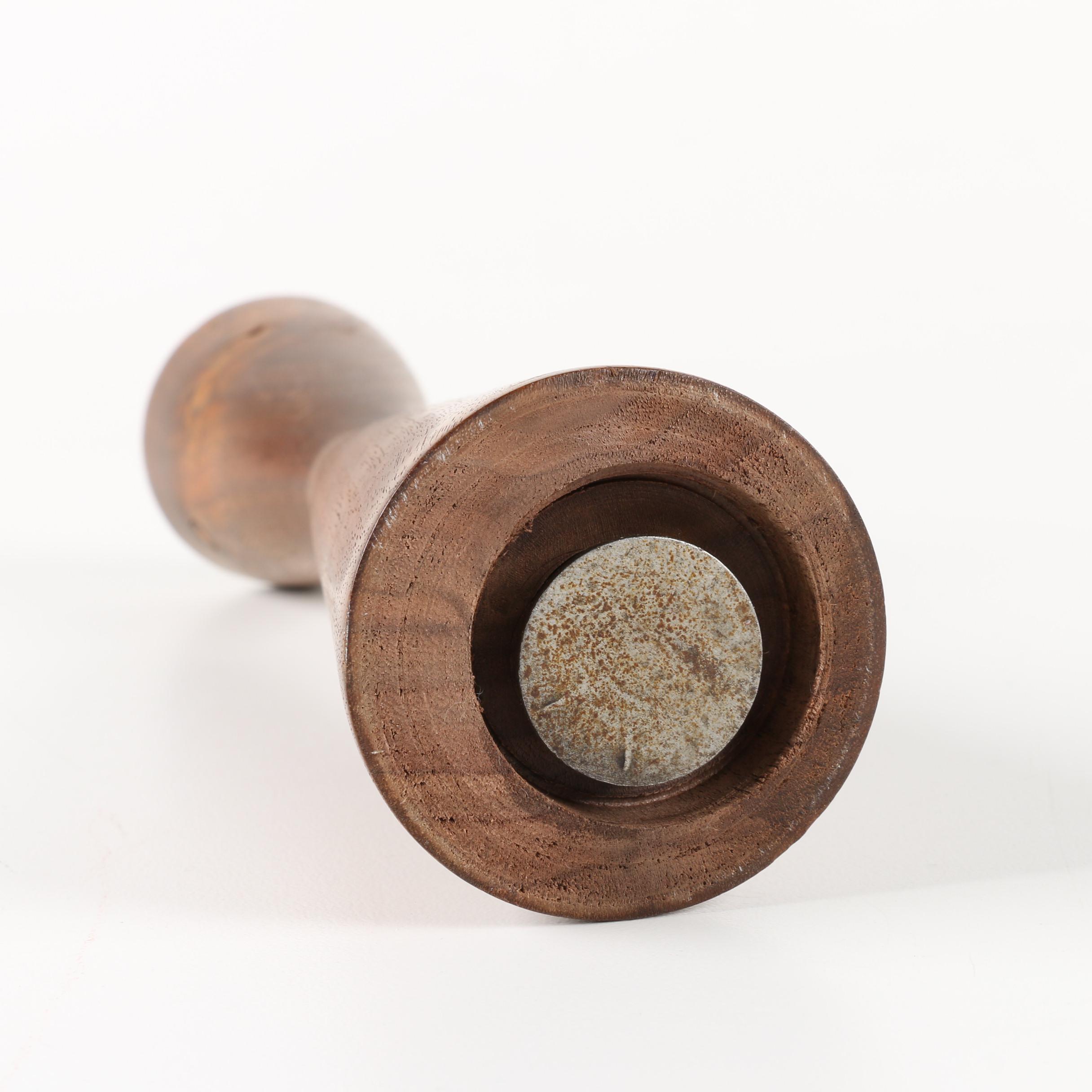 Danish Modern Weighted Wooden Candlesticks