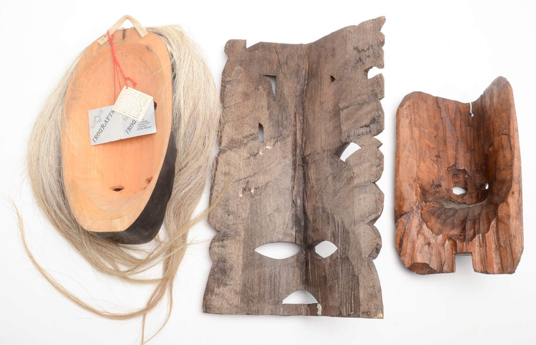 Three Native American Carved Wood Masks