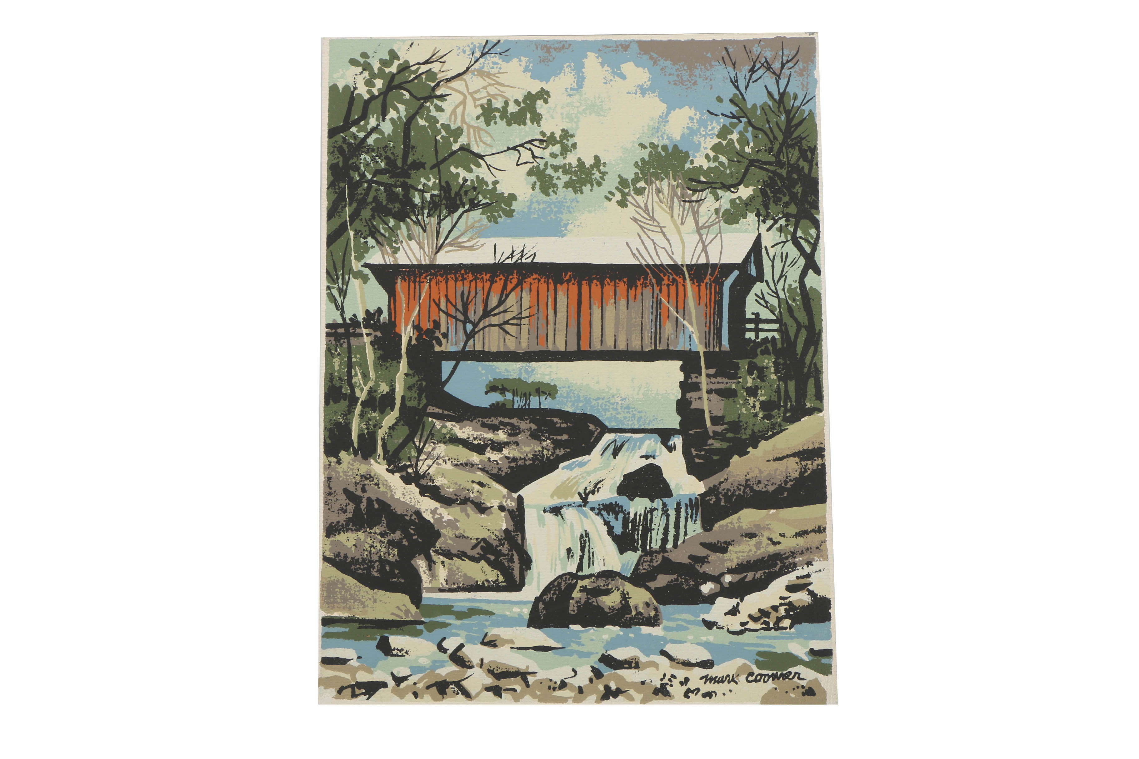 Variety of Mark Coomer Serigraphs on Boards of Architecture and Landscapes