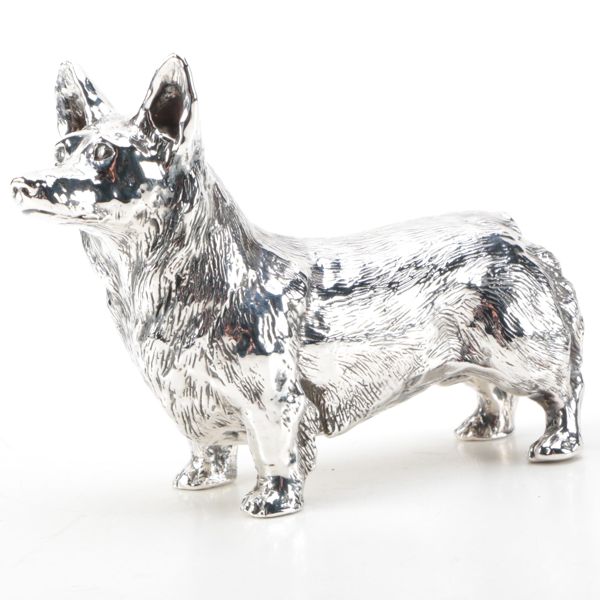 Sterling Silver Corgi Figurine