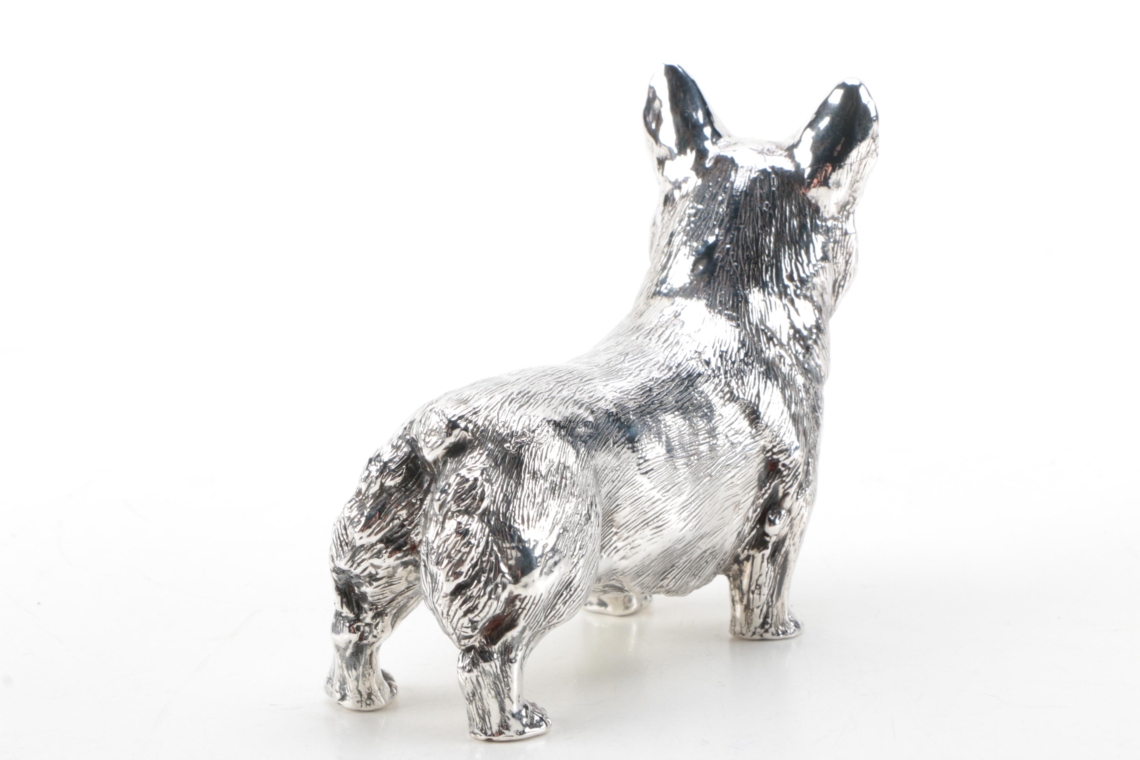 Sterling Silver Corgi Figurine