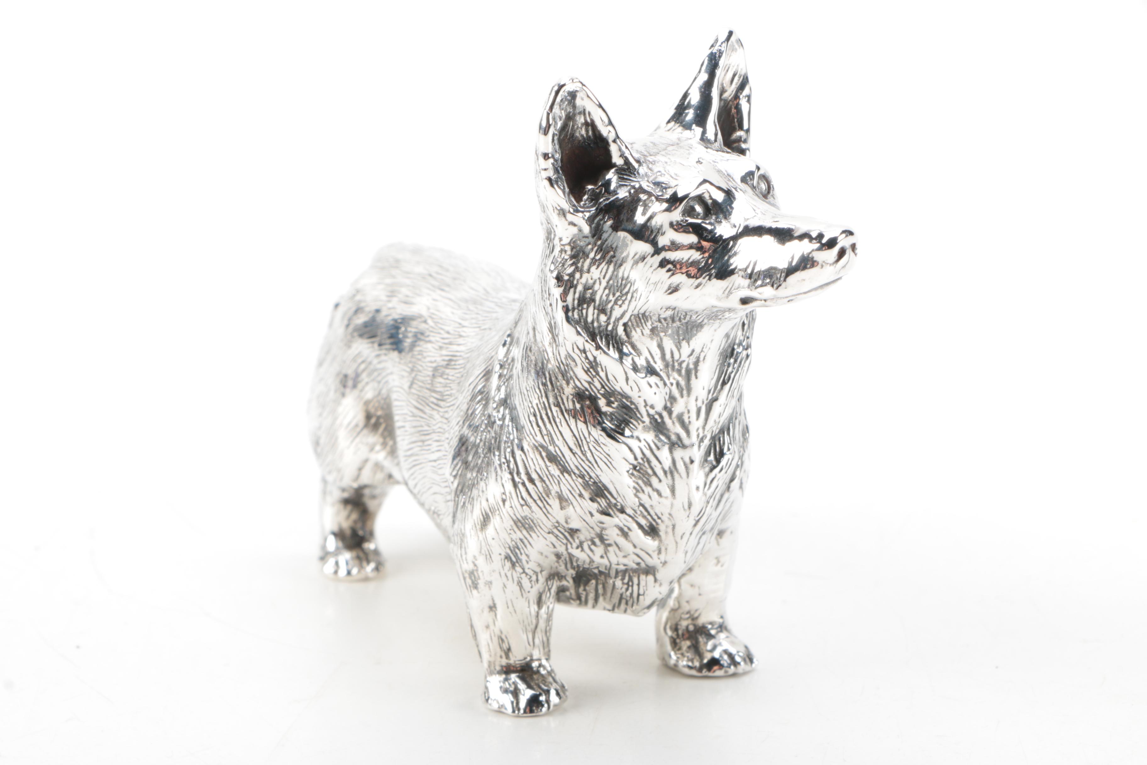 Sterling Silver Corgi Figurine