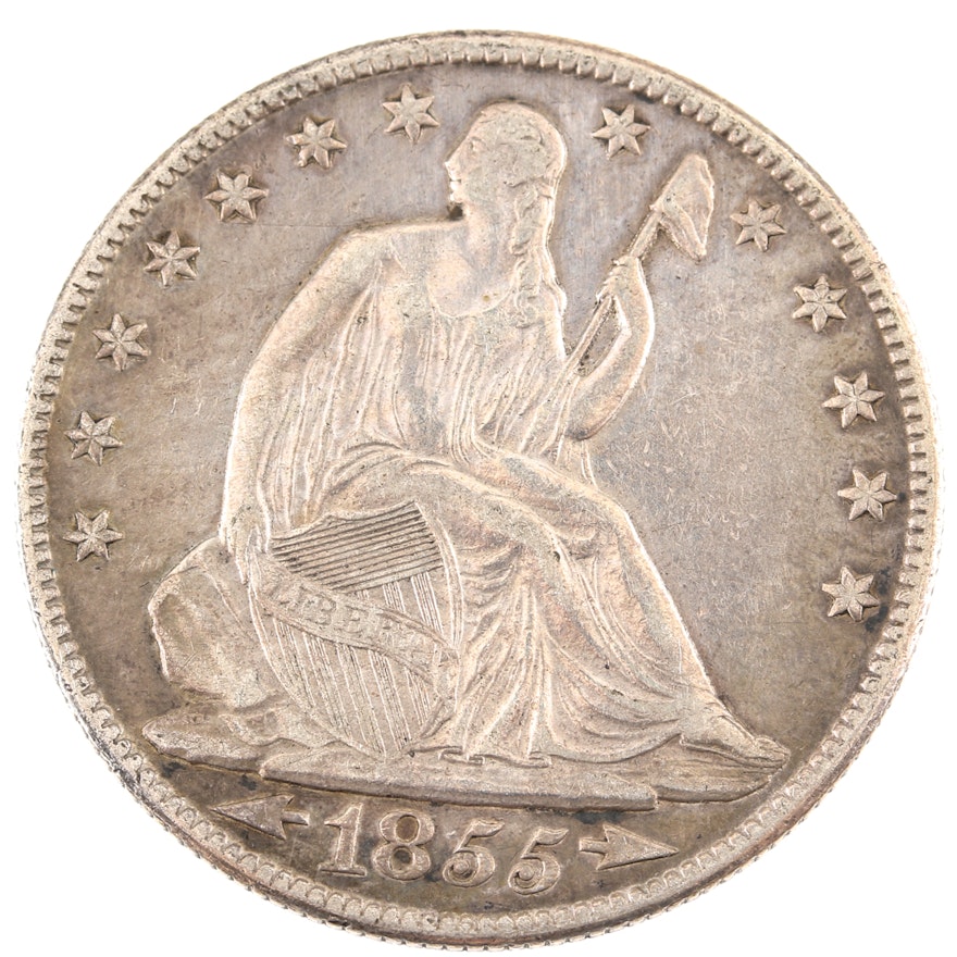 1855 O Liberty Seated Silver Half Dollar