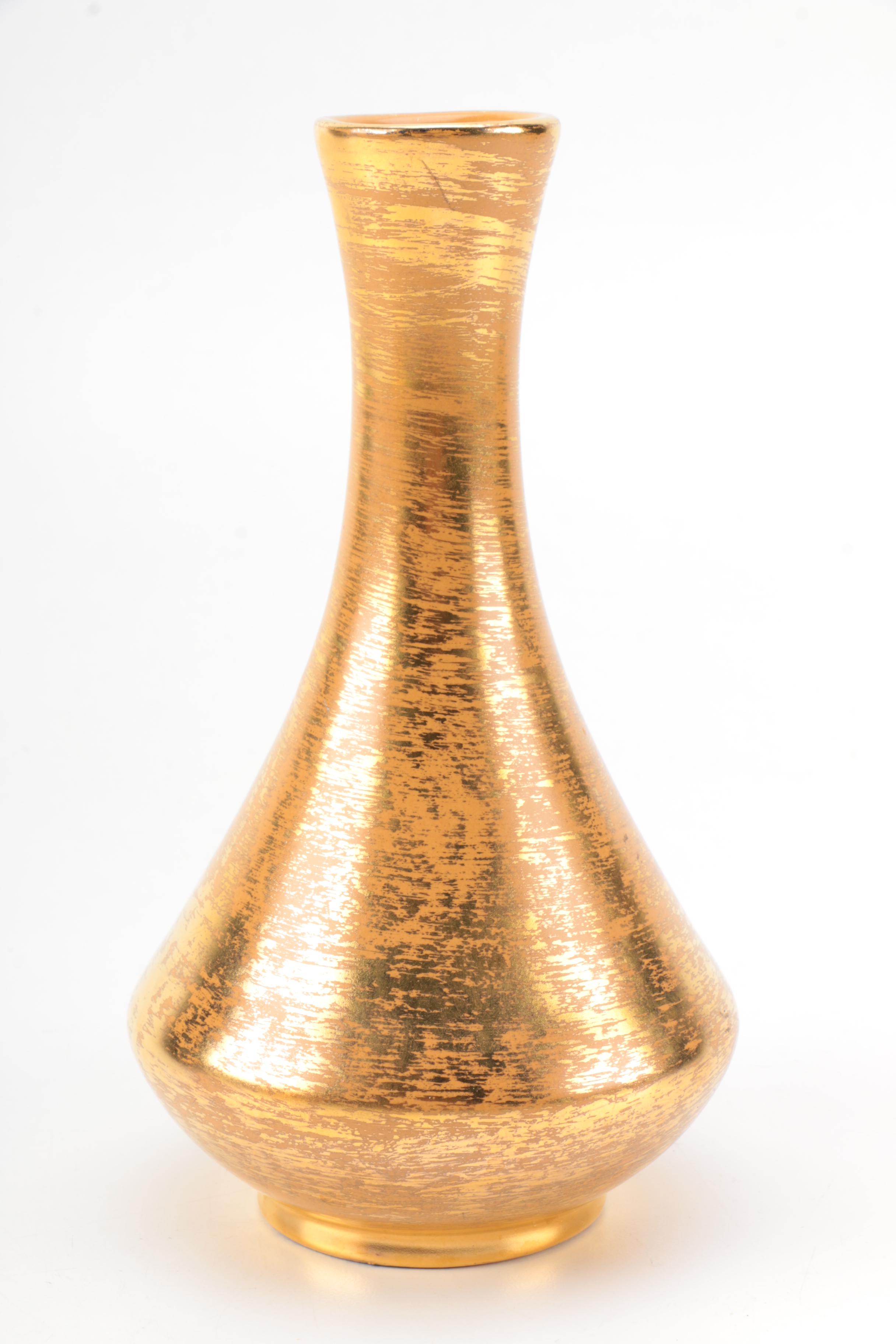 Stangl and Le Mieux Weeping Gold Pottery Vases