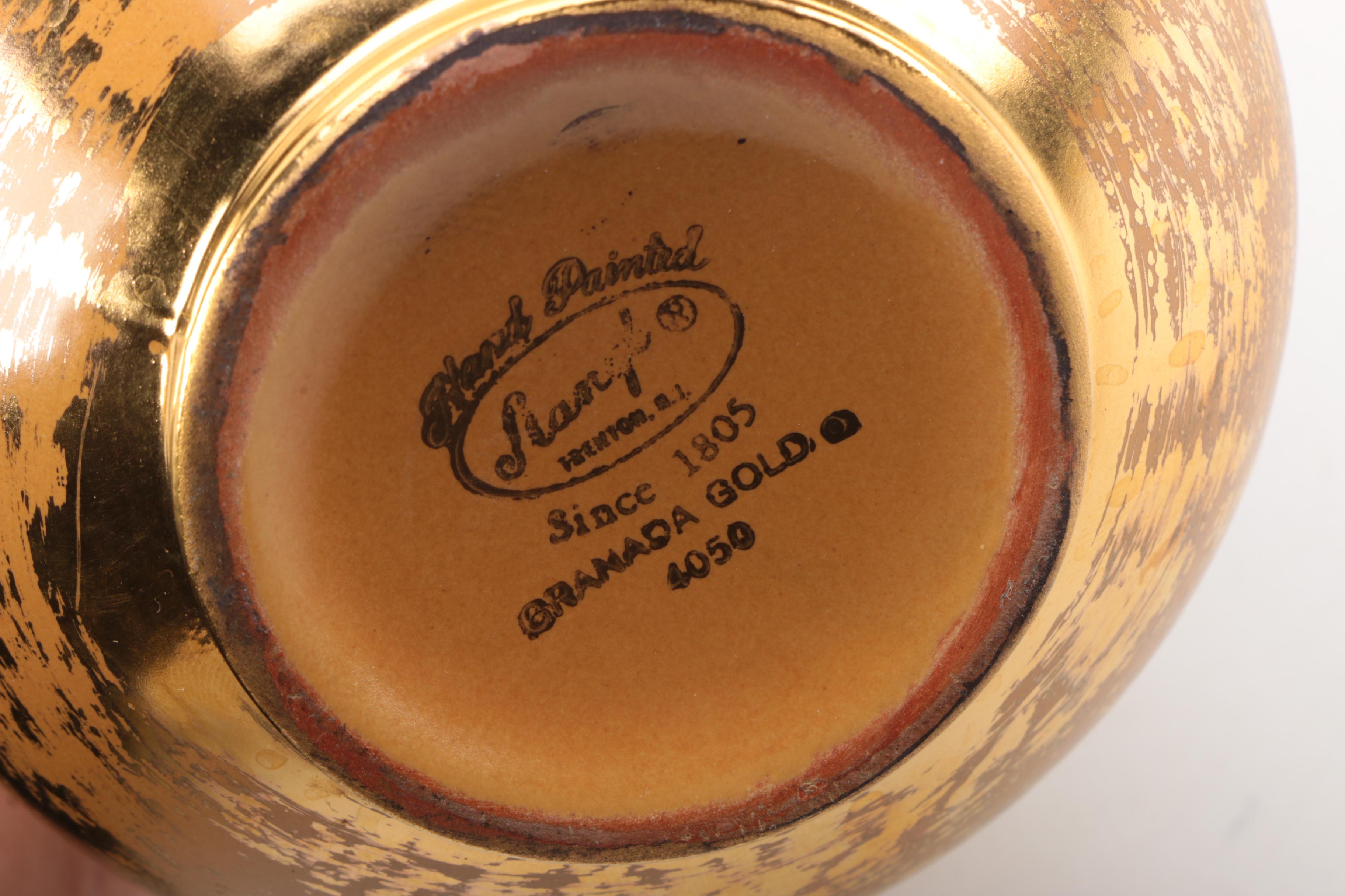 Stangl and Le Mieux Weeping Gold Pottery Vases