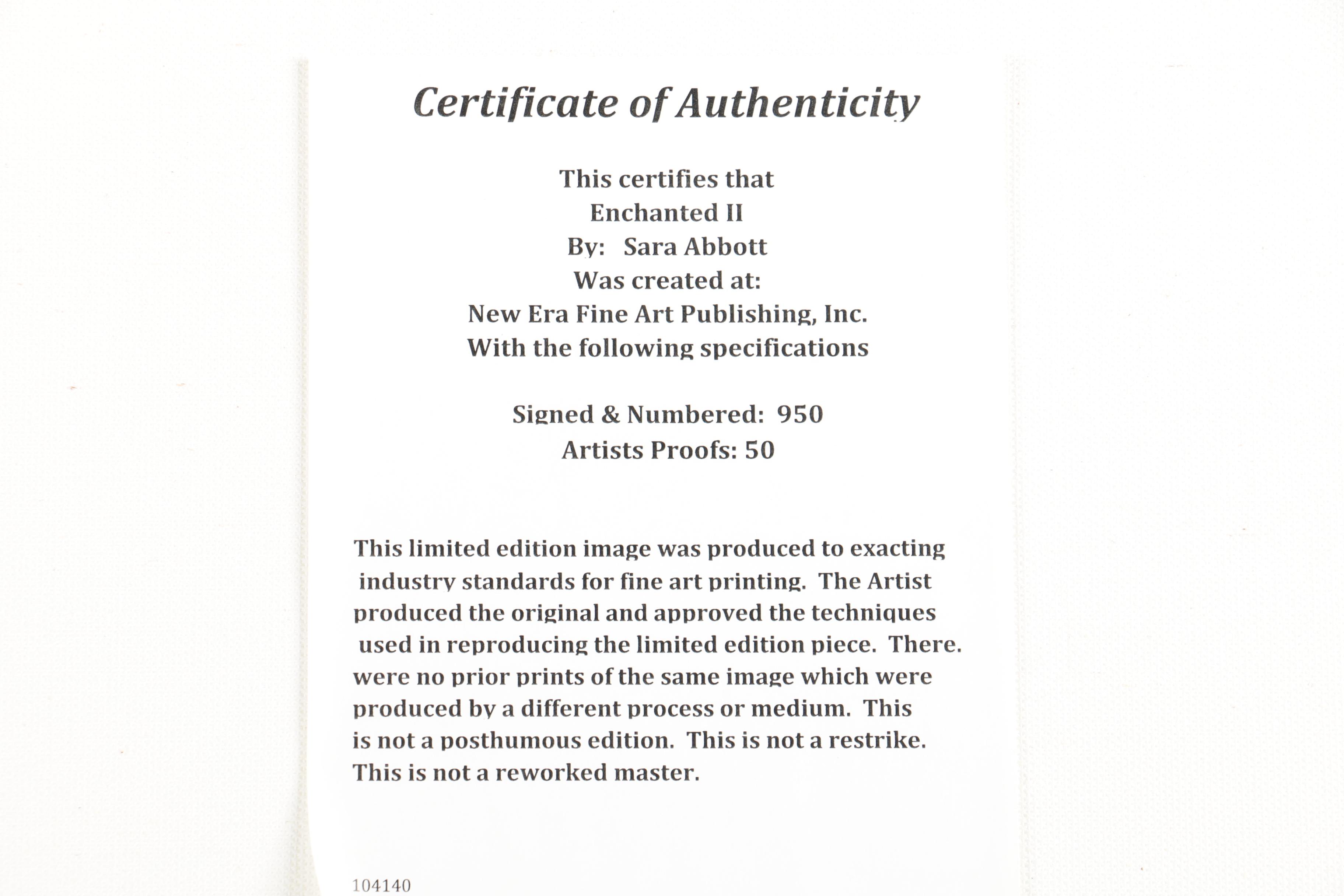 Sara Abbott Limited Edition Reproduction Print "Enchanted II"